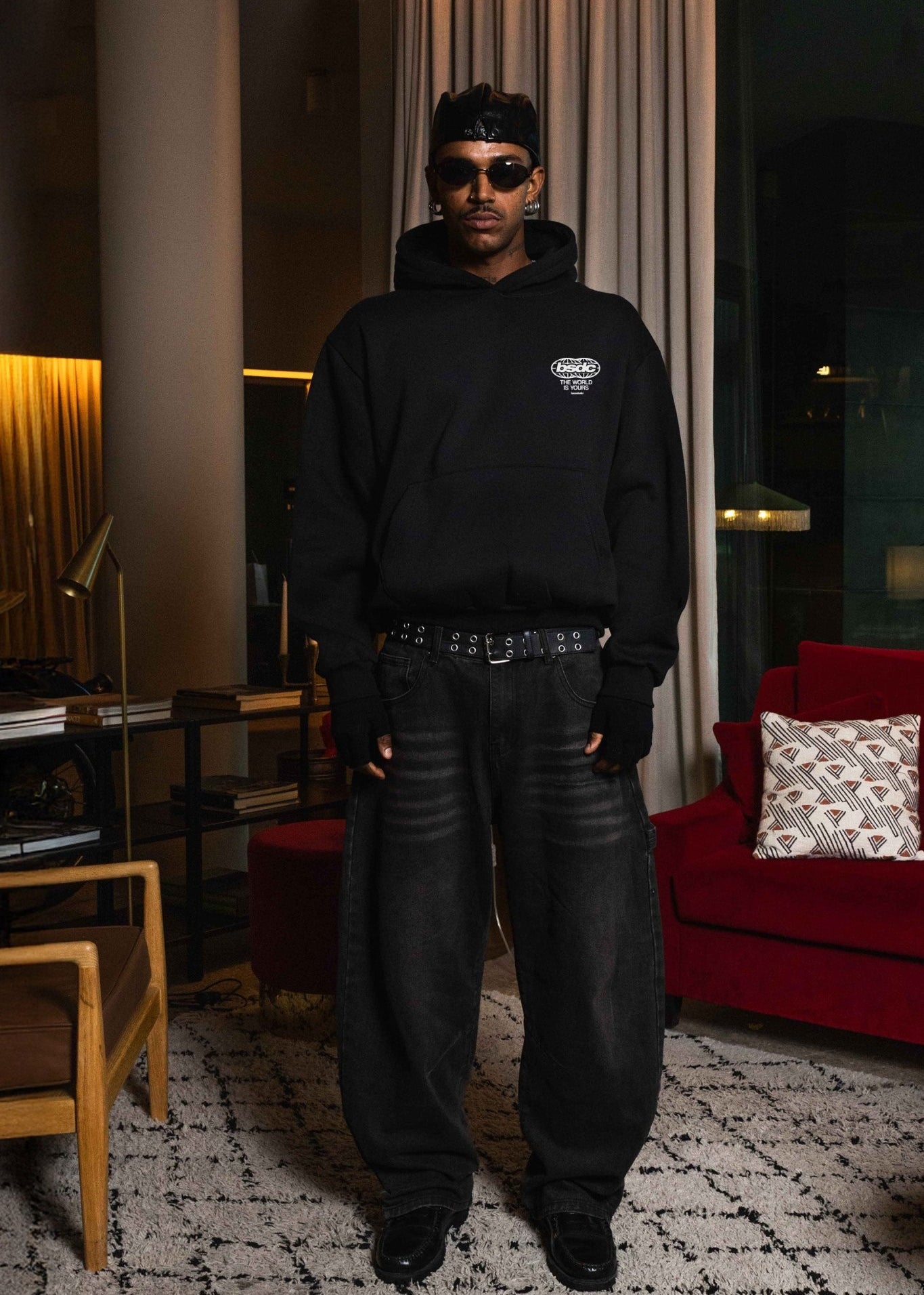 Hoodie "WORLD TOUR" Diplomatic Immunity Black - BASEDODICI®