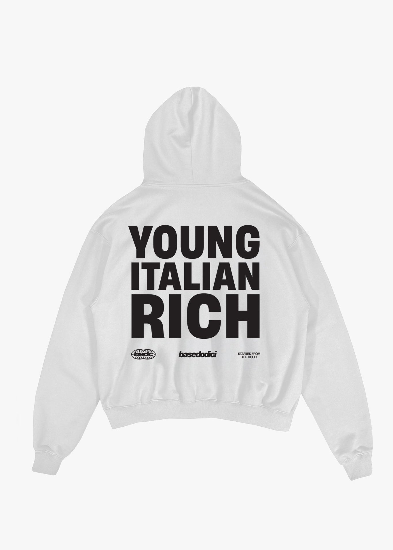 Hoodie "WORLD TOUR" Italian Rich White - BASEDODICI®