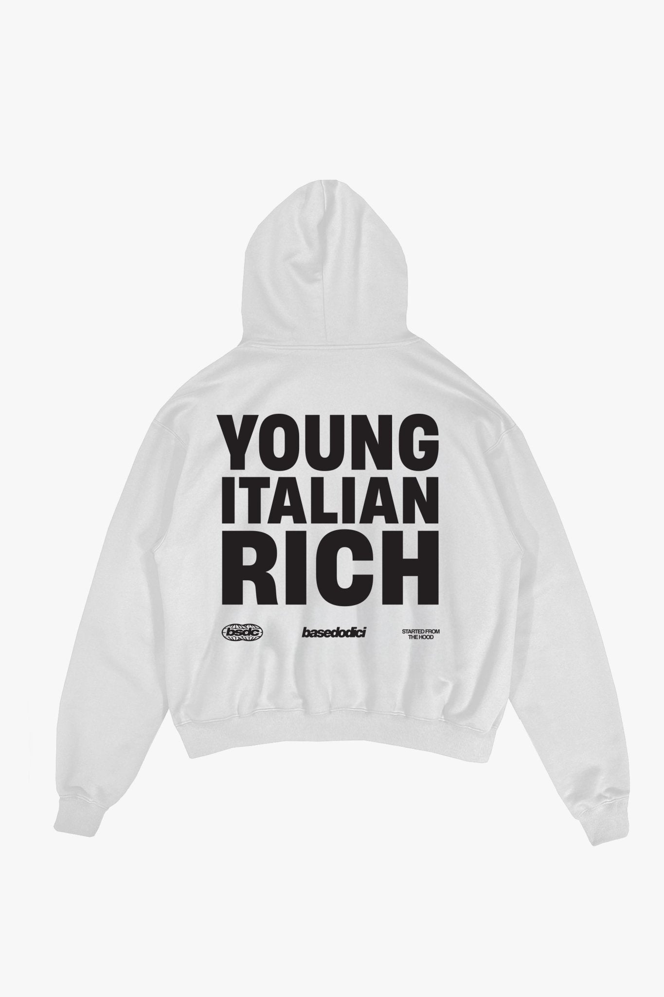 Hoodie "WORLD TOUR" Italian Rich White - BASEDODICI®