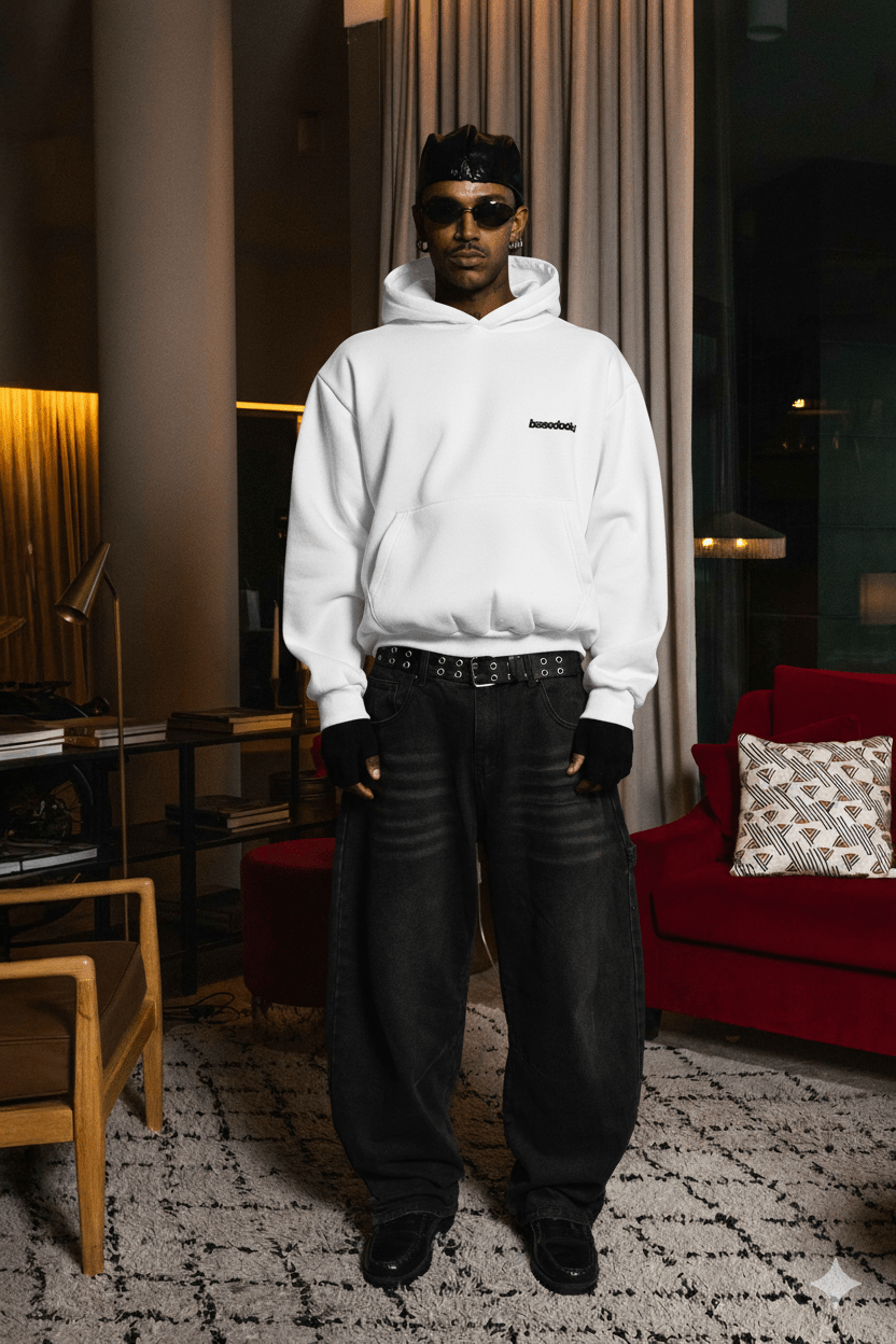 Hoodie "WORLD TOUR" Italian Rich White - BASEDODICI®