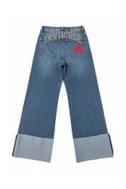 Bigall Denim “DIVA” Invidiose Mid Blue/Glitter