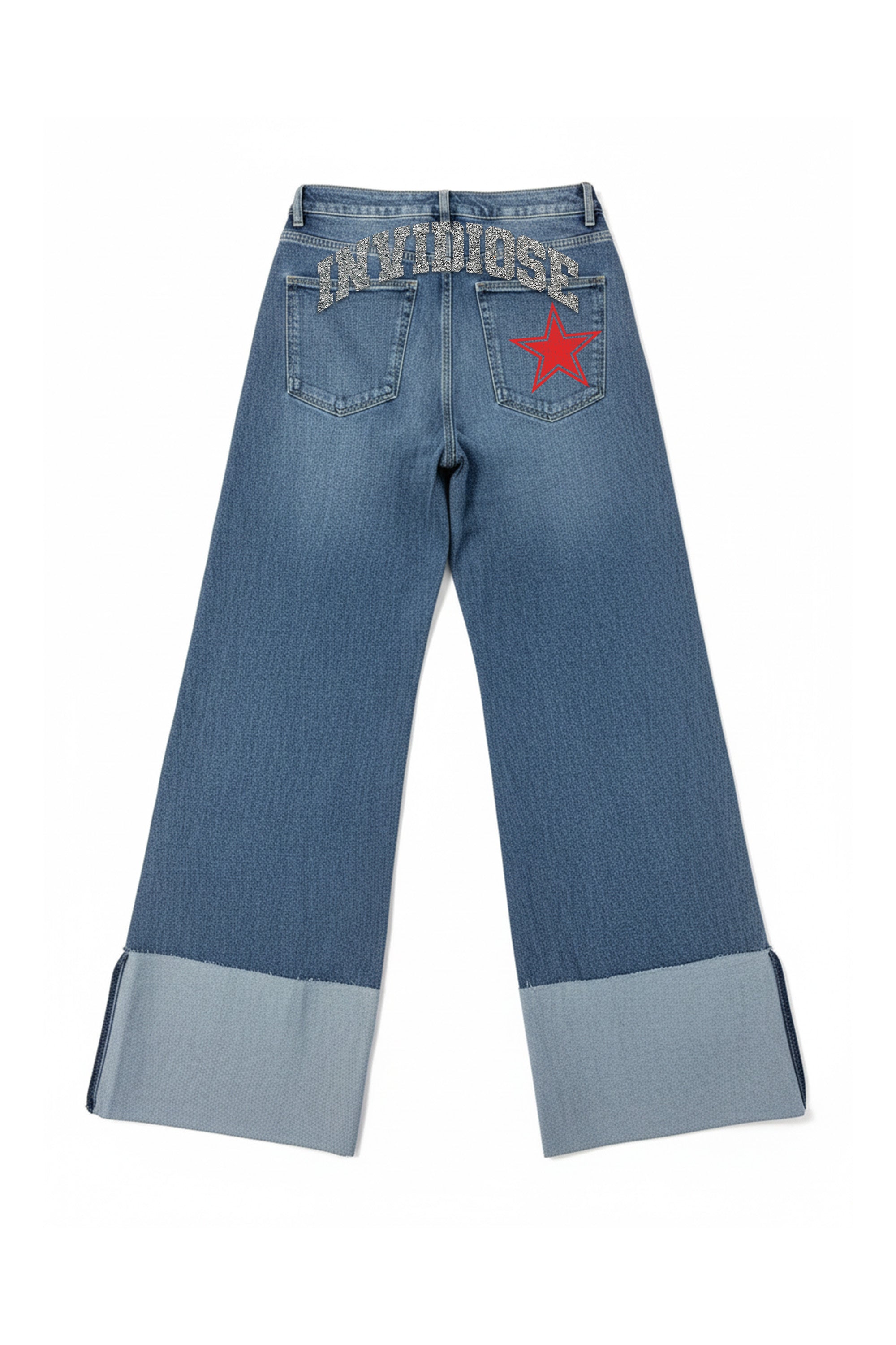 Bigall Denim “DIVA” Invidiose Mid Blue/Glitter