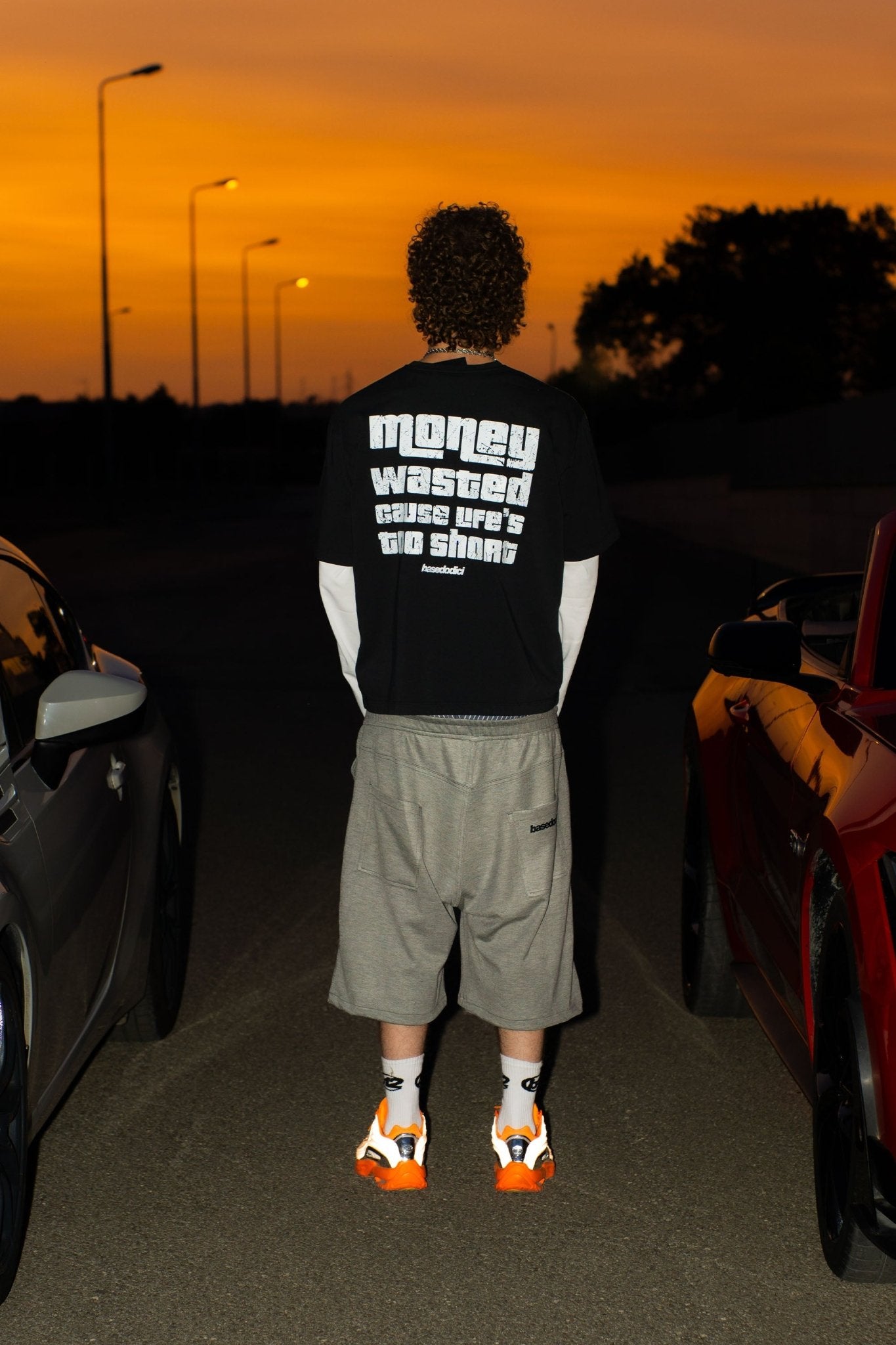 Jorts Comfy “LIVE FAST” Logo Grey - BASEDODICI®