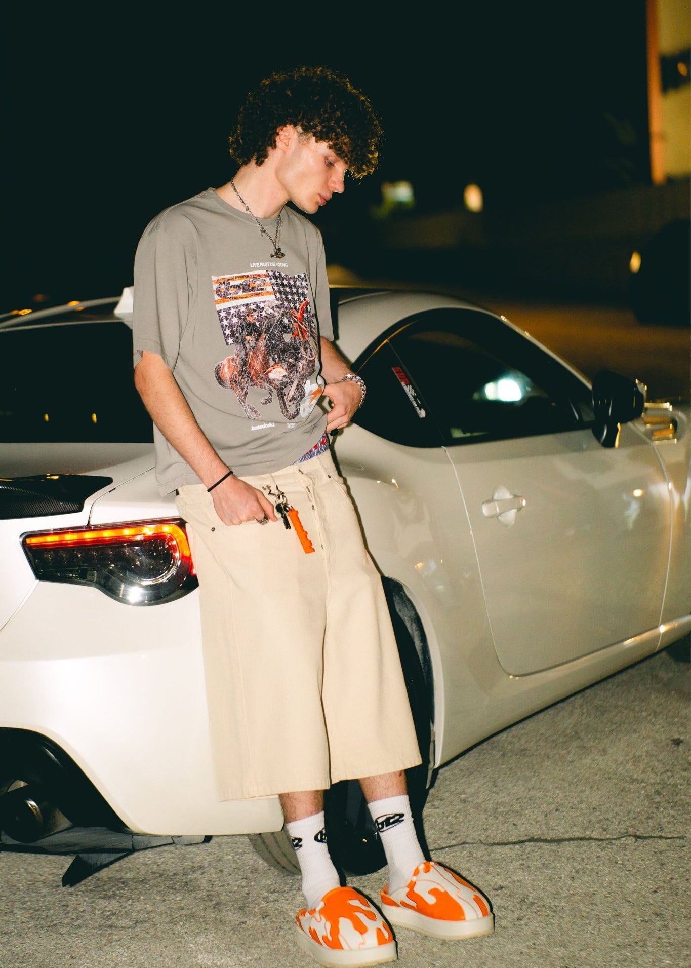 Jorts “LIVE FAST” B12 Cream - BASEDODICI®