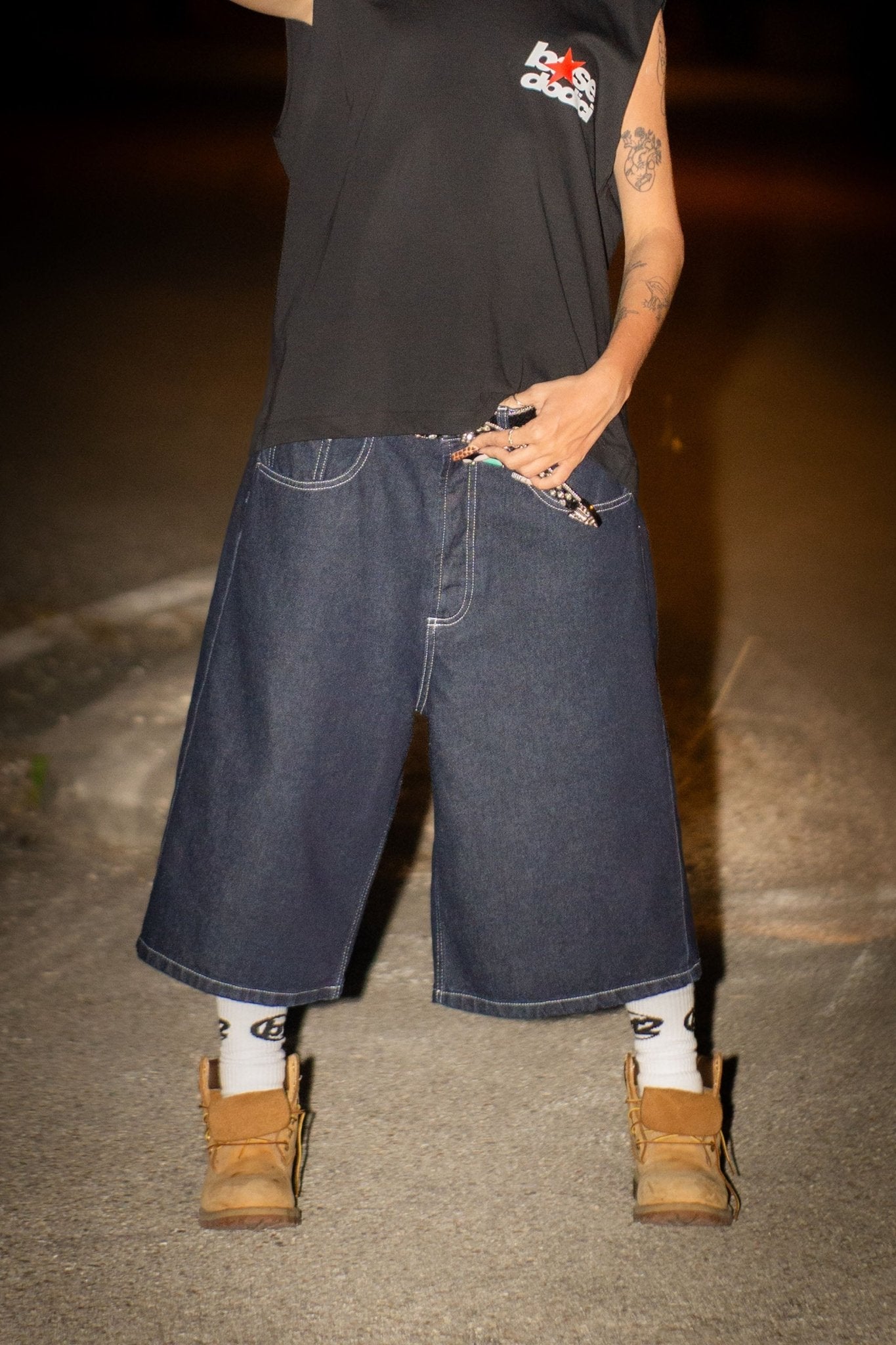 Jorts “LIVE FAST” B12 Denim Raw - BASEDODICI®