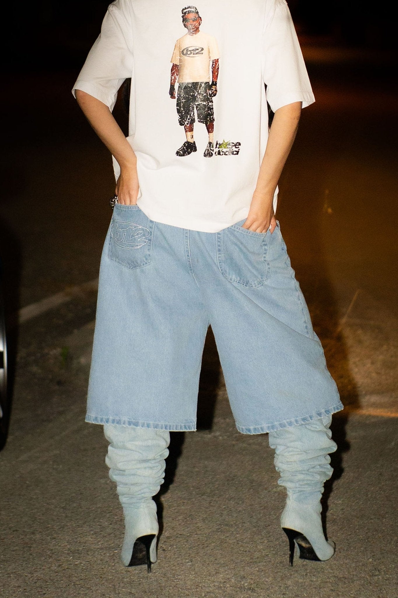 Jorts “LIVE FAST” B12 Light Blue - BASEDODICI®