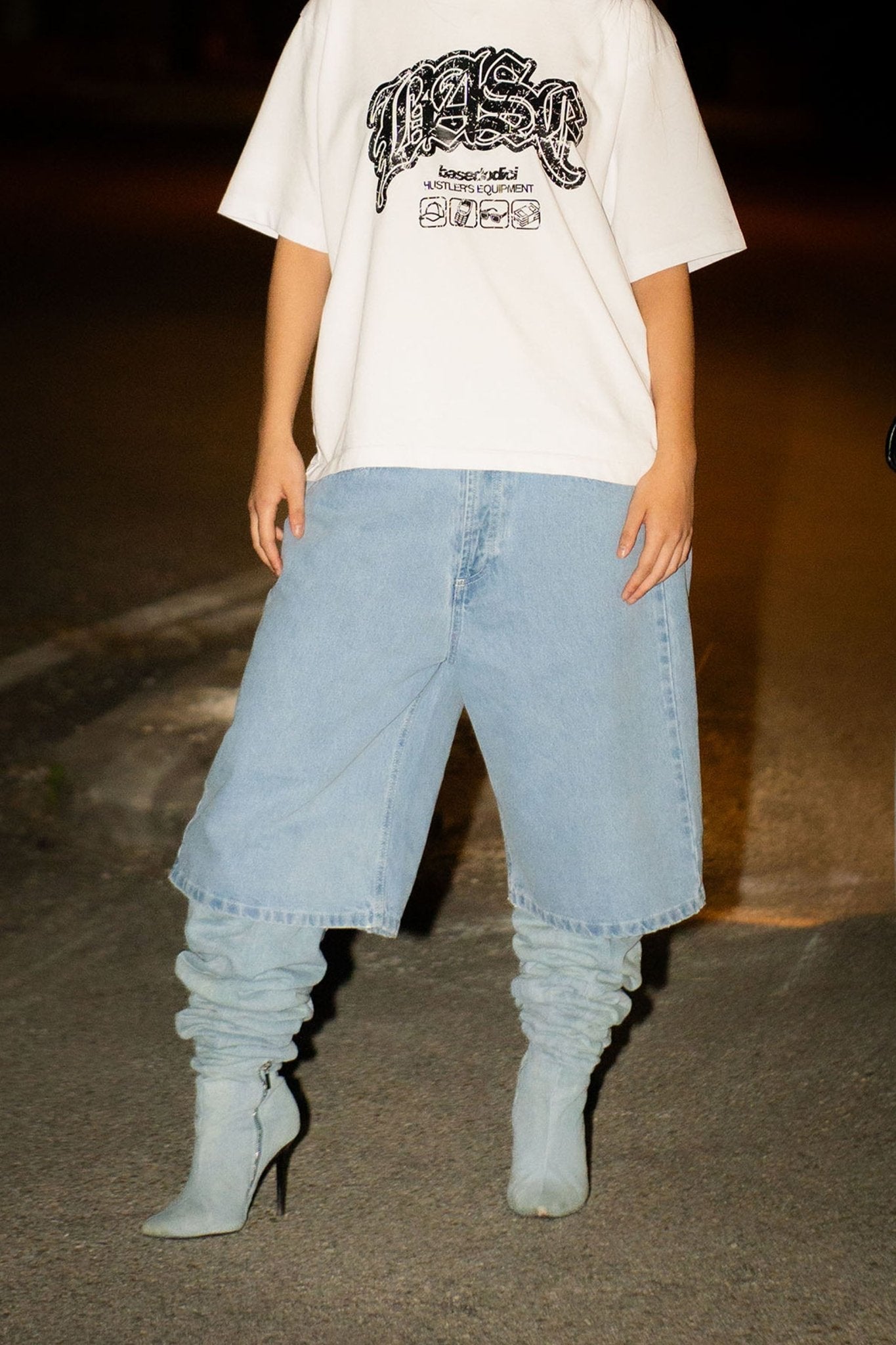 Jorts “LIVE FAST” B12 Light Blue - BASEDODICI®