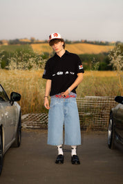 Jorts “LIVE FAST” B12 Light Blue - BASEDODICI®