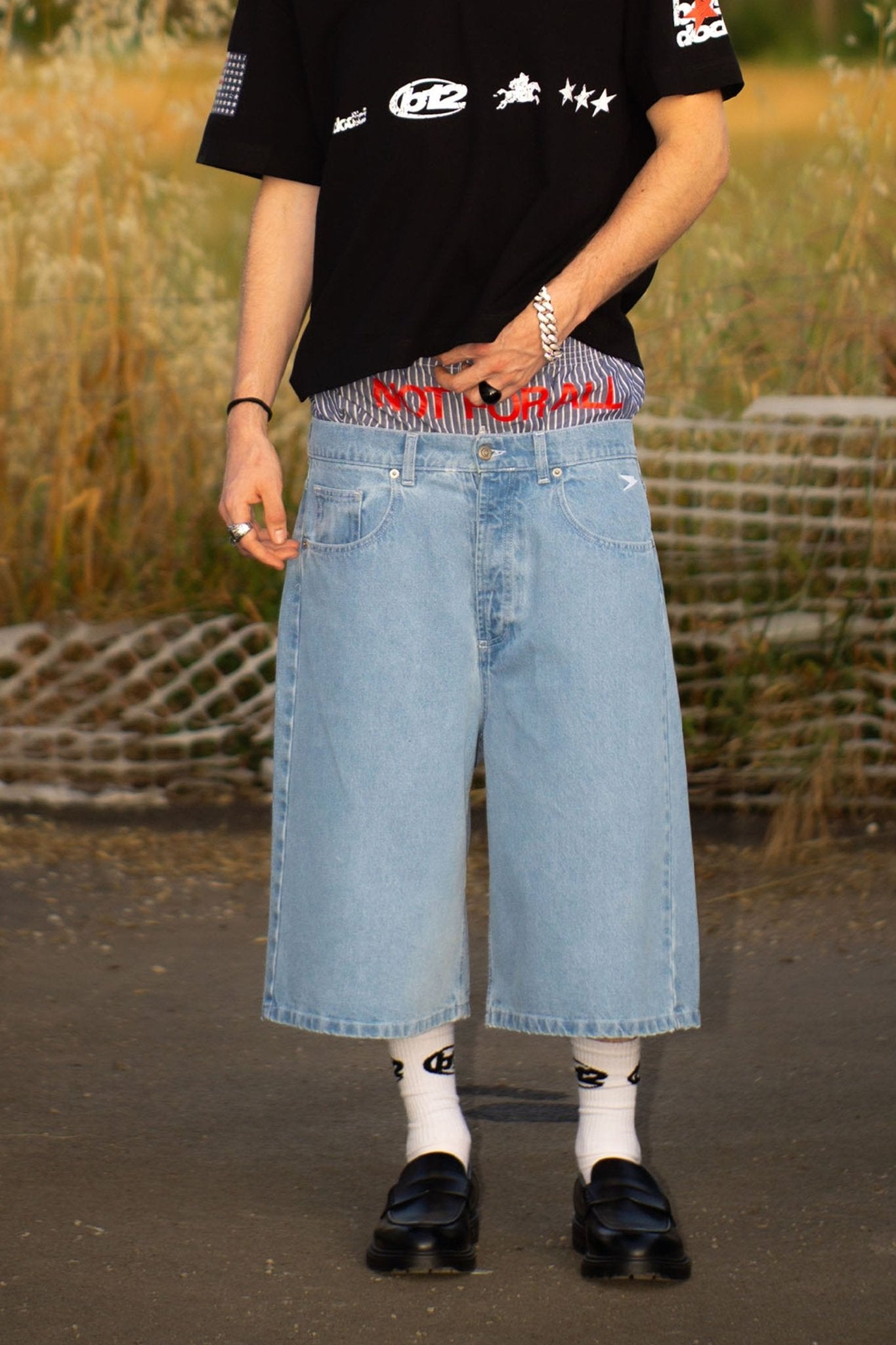 Jorts “LIVE FAST” B12 Light Blue - BASEDODICI®