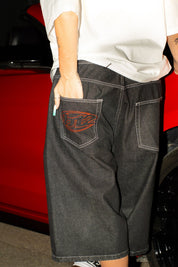 Jorts “LIVE FAST” B12 Raw Black - BASEDODICI®