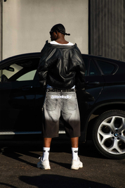 Jorts “CRUEL SEASON” Front Logo Faded Stone Washed 