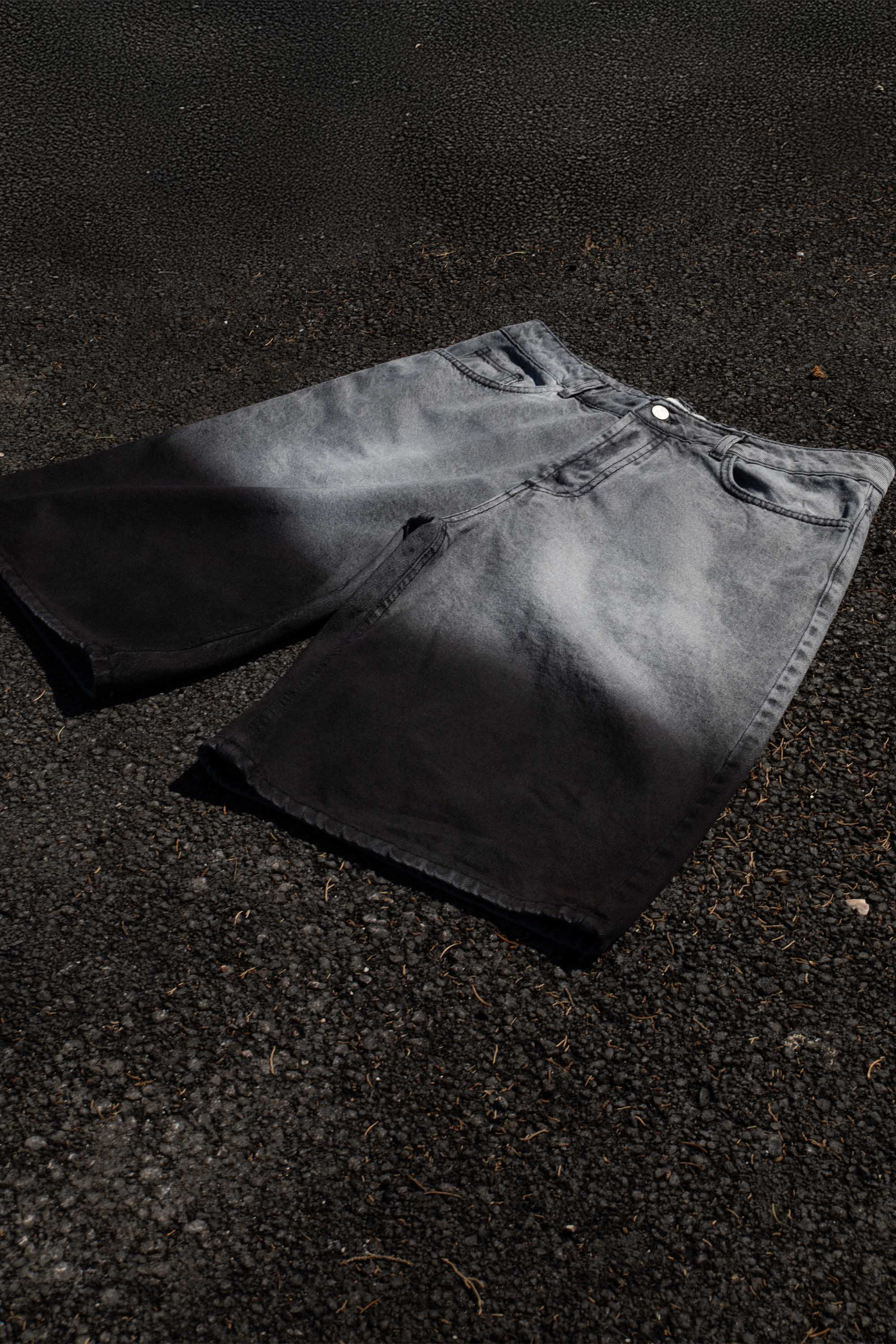 Jorts “CRUEL SEASON” Front Logo Faded Stone Washed 