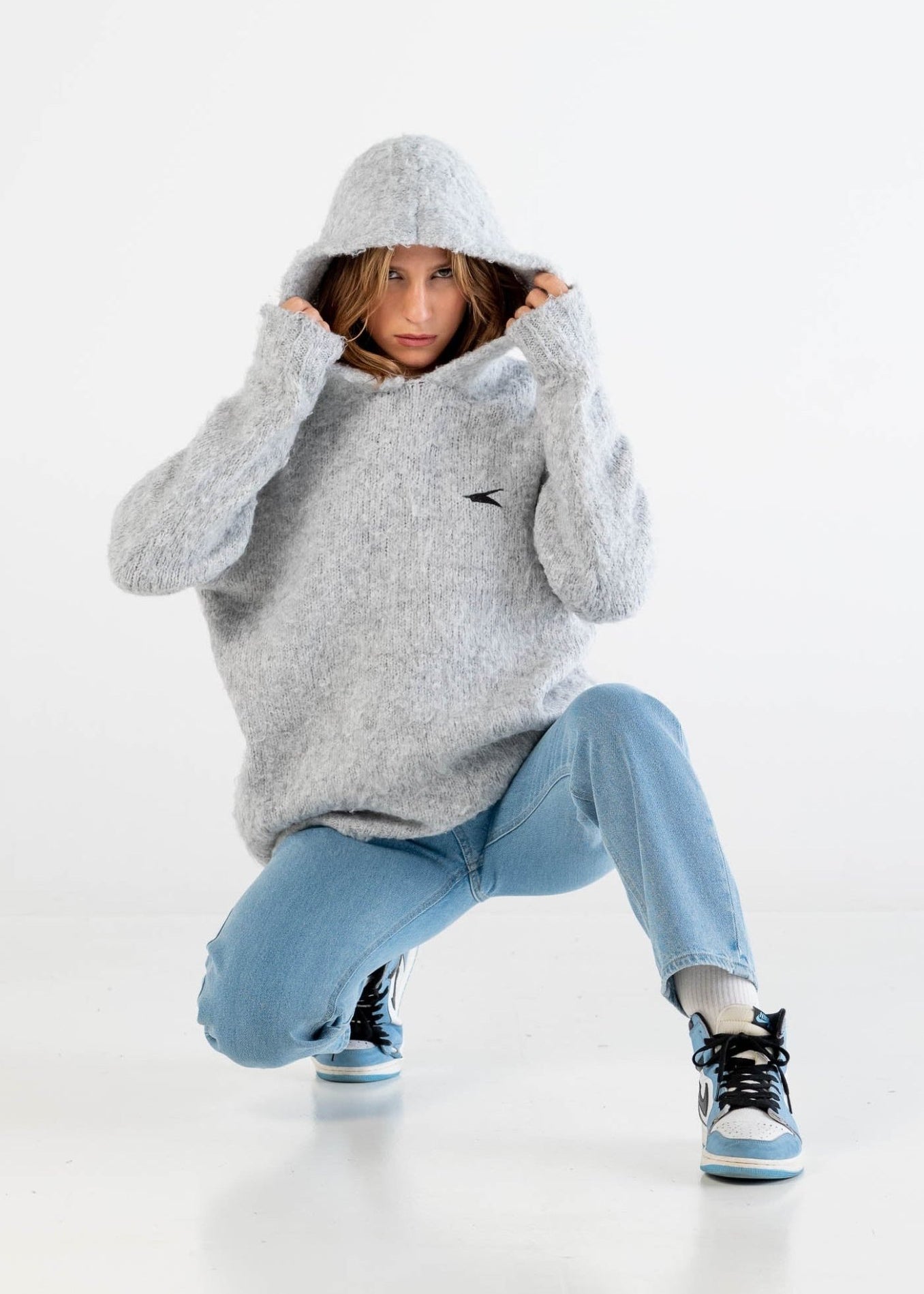 Knit Hoodie “DYSTOPIA” Grey - BASEDODICI®