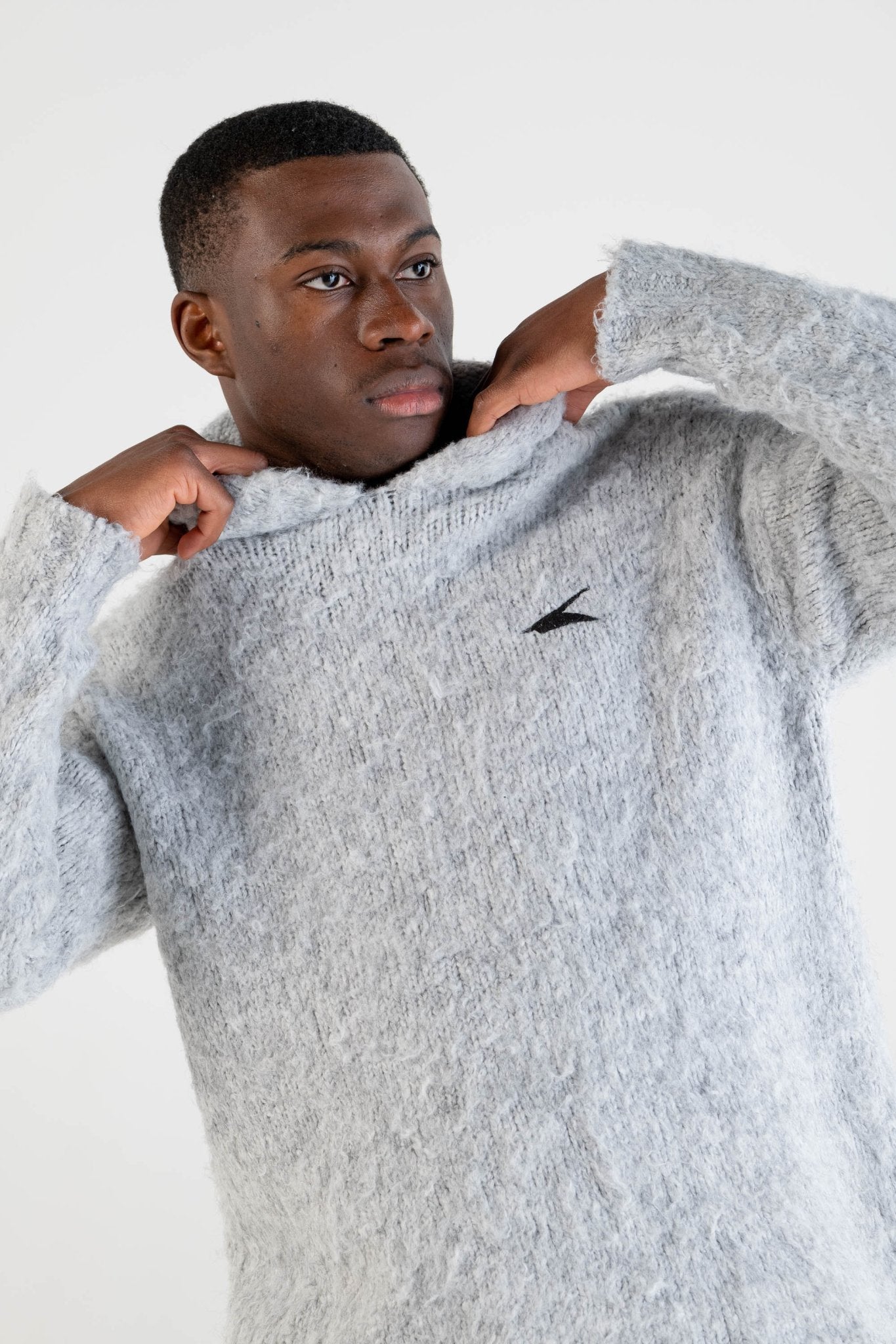 Knit Hoodie “DYSTOPIA” Grey - BASEDODICI®