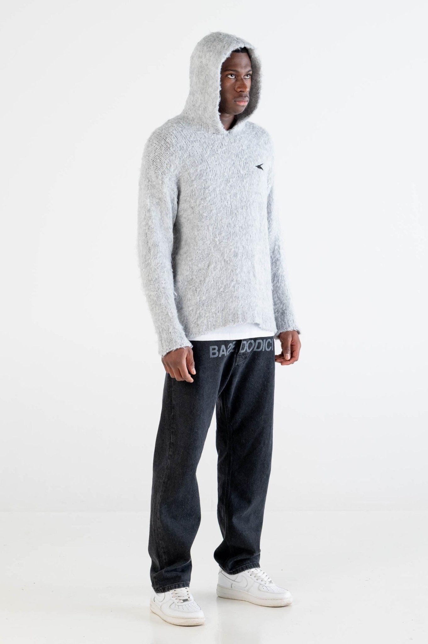 Knit Hoodie “DYSTOPIA” Grey - BASEDODICI®