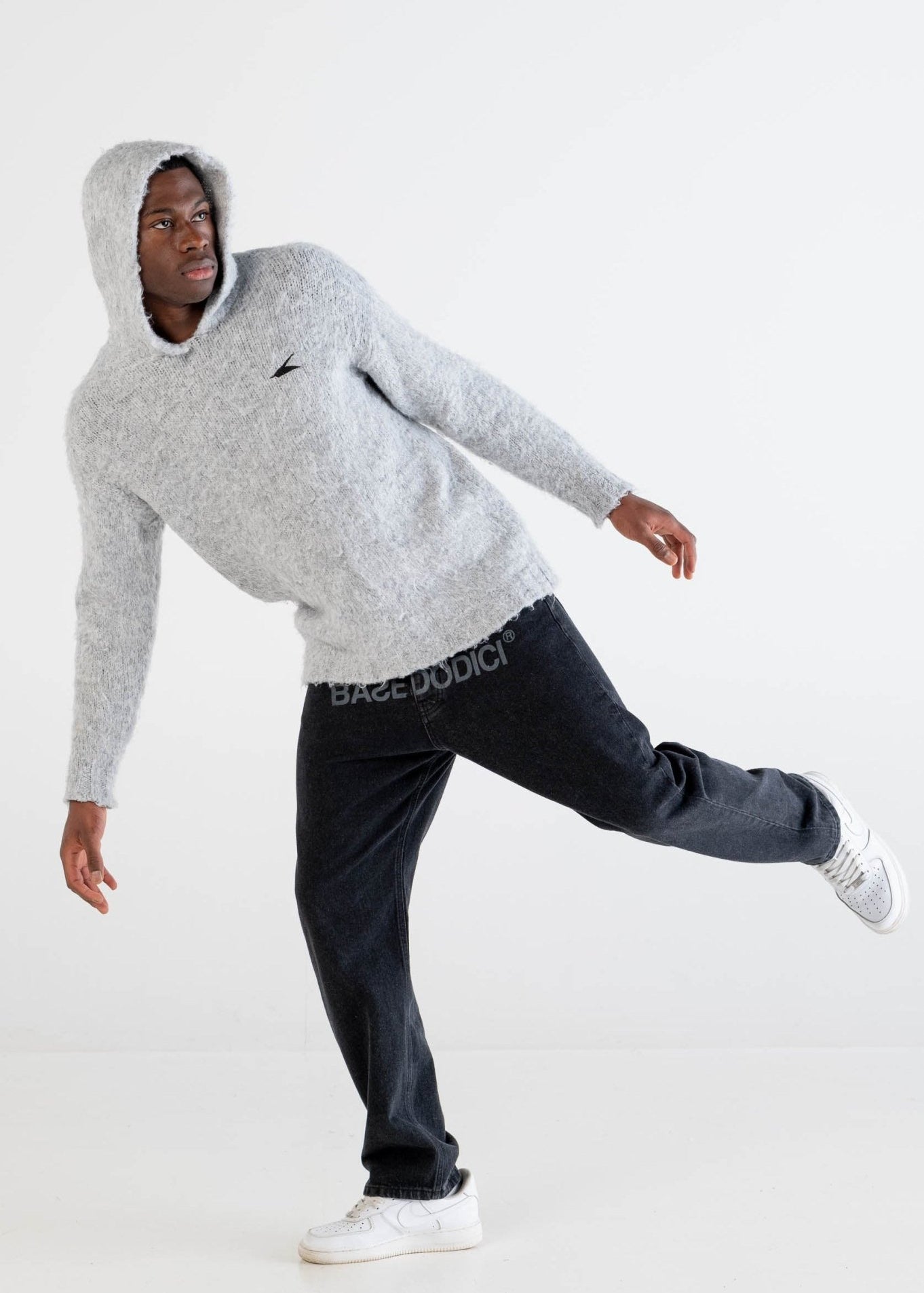 Knit Hoodie “DYSTOPIA” Grey - BASEDODICI®