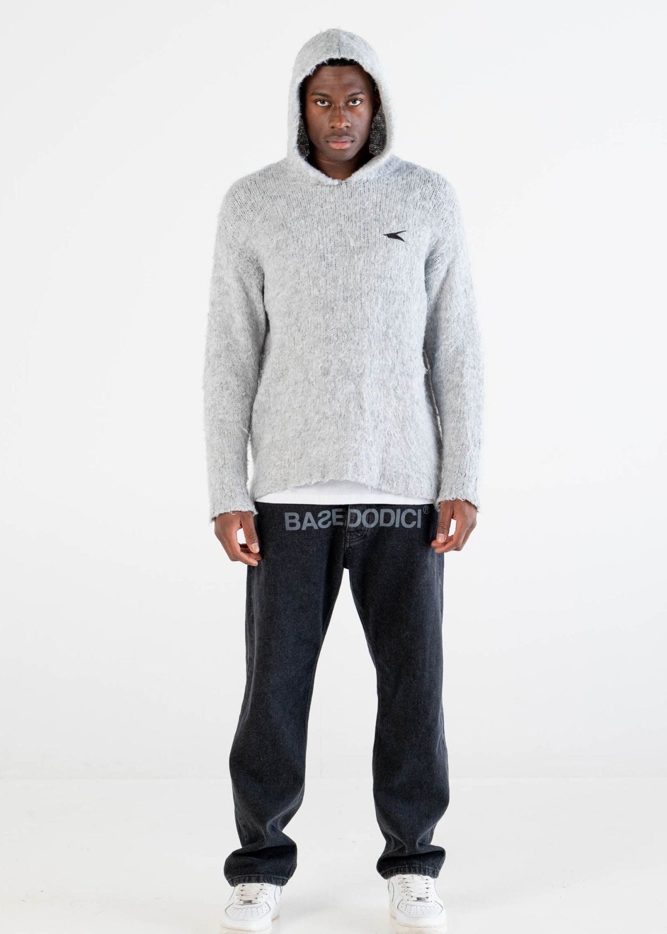 Knit Hoodie “DYSTOPIA” Grey - BASEDODICI®