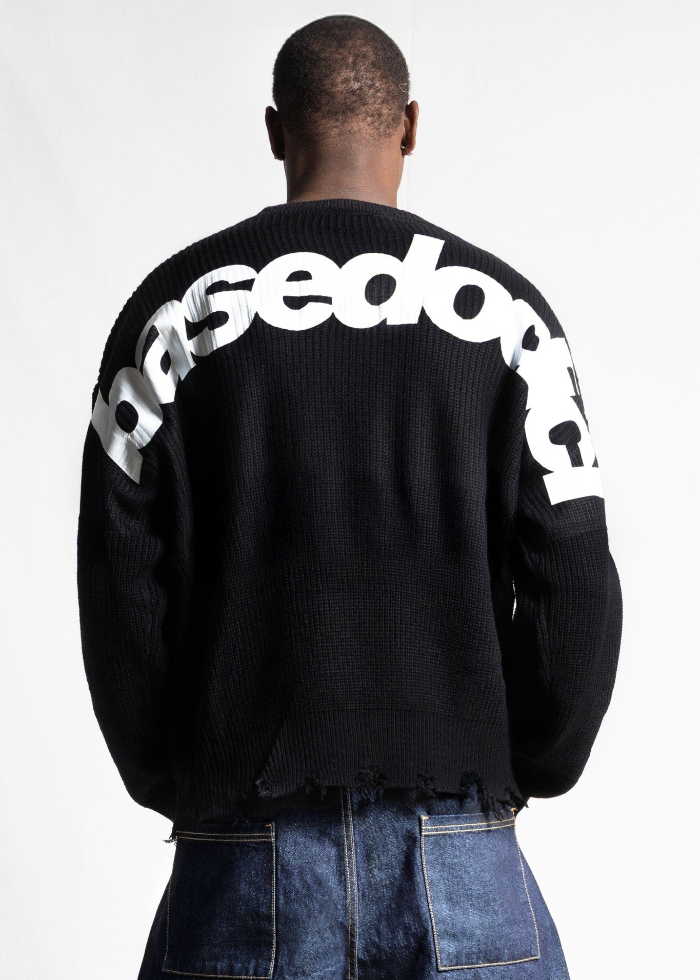 Knitwear "RUDEBOY LDN" Shoulder Logo Black - BASEDODICI®