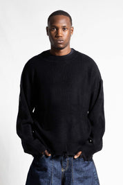 Knitwear "RUDEBOY LDN" Shoulder Logo Black - BASEDODICI®