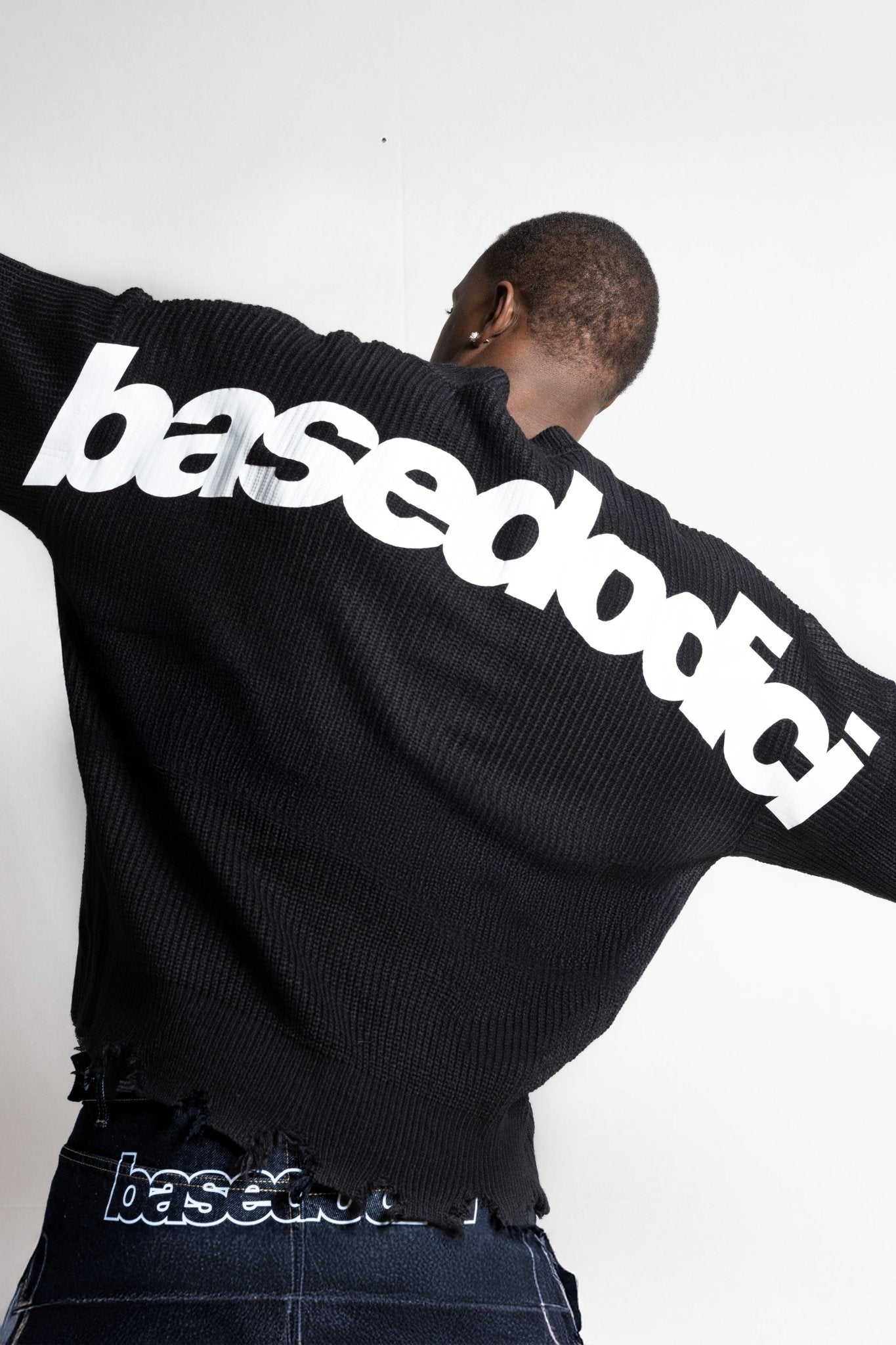 Knitwear "RUDEBOY LDN" Shoulder Logo Black - BASEDODICI®