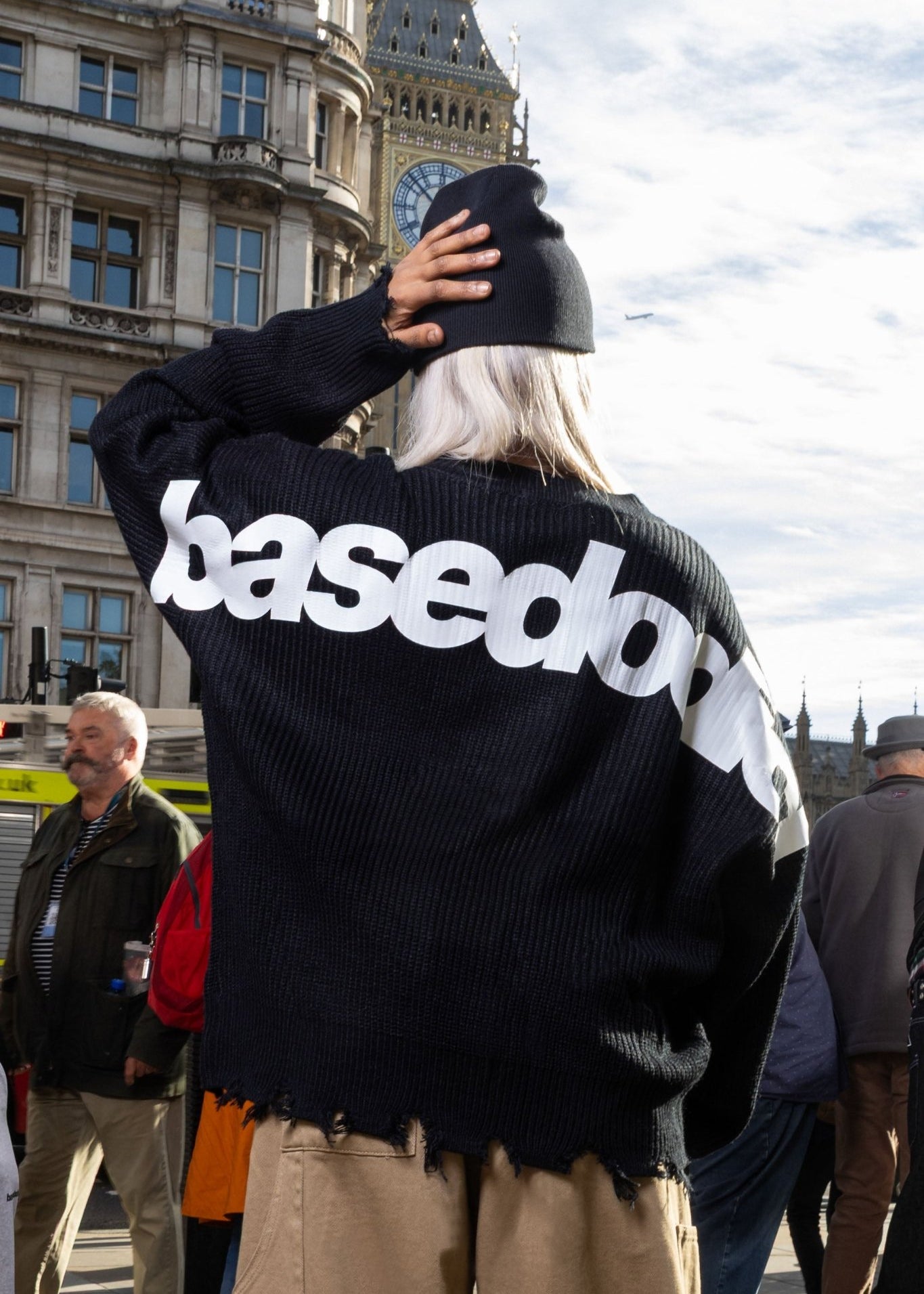 Knitwear "RUDEBOY LDN" Shoulder Logo Black - BASEDODICI®