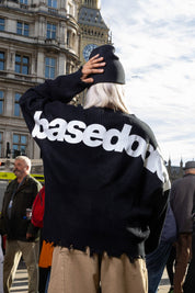Knitwear "RUDEBOY LDN" Shoulder Logo Black - BASEDODICI®