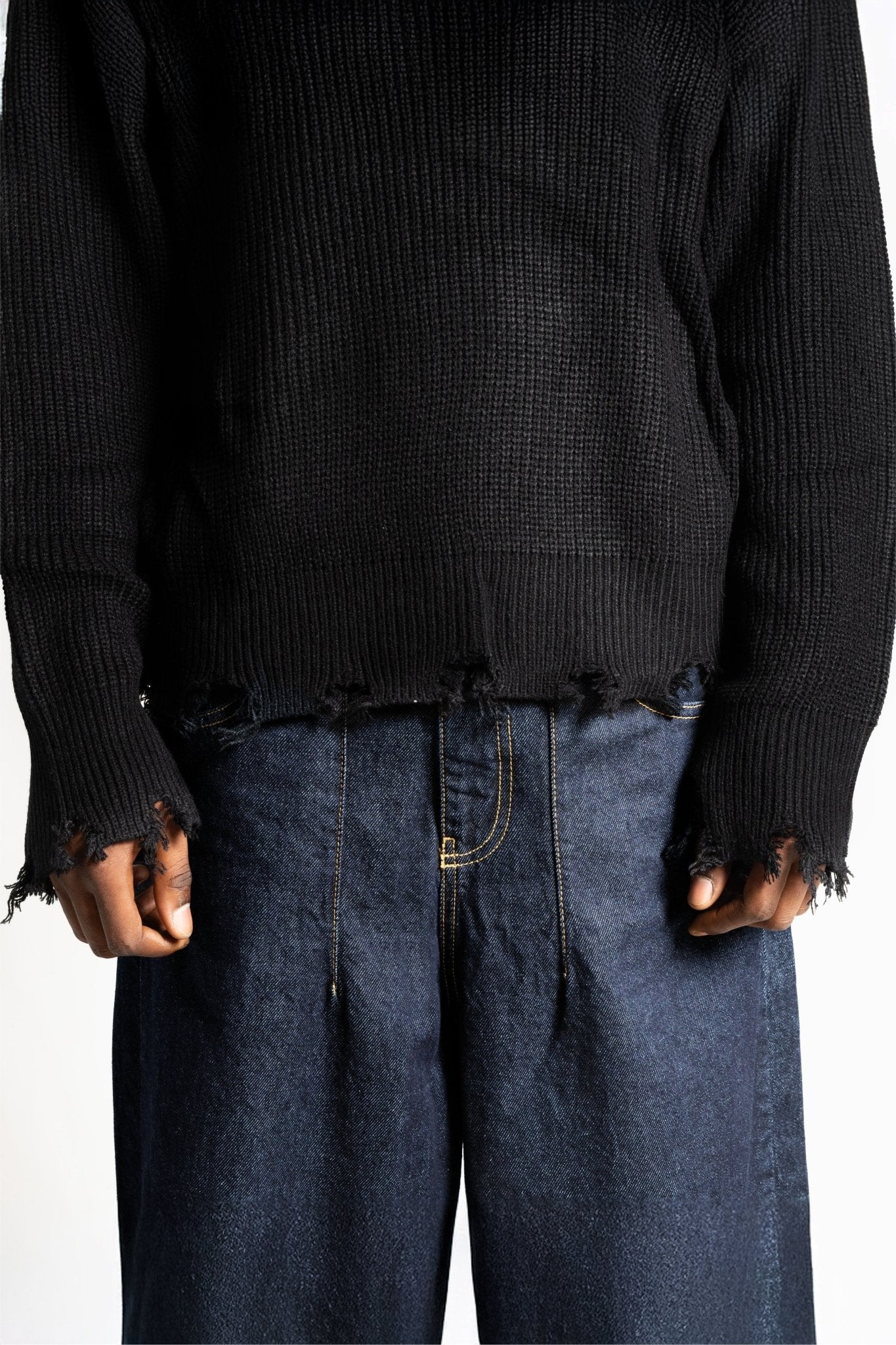 Knitwear "RUDEBOY LDN" Shoulder Logo Black - BASEDODICI®