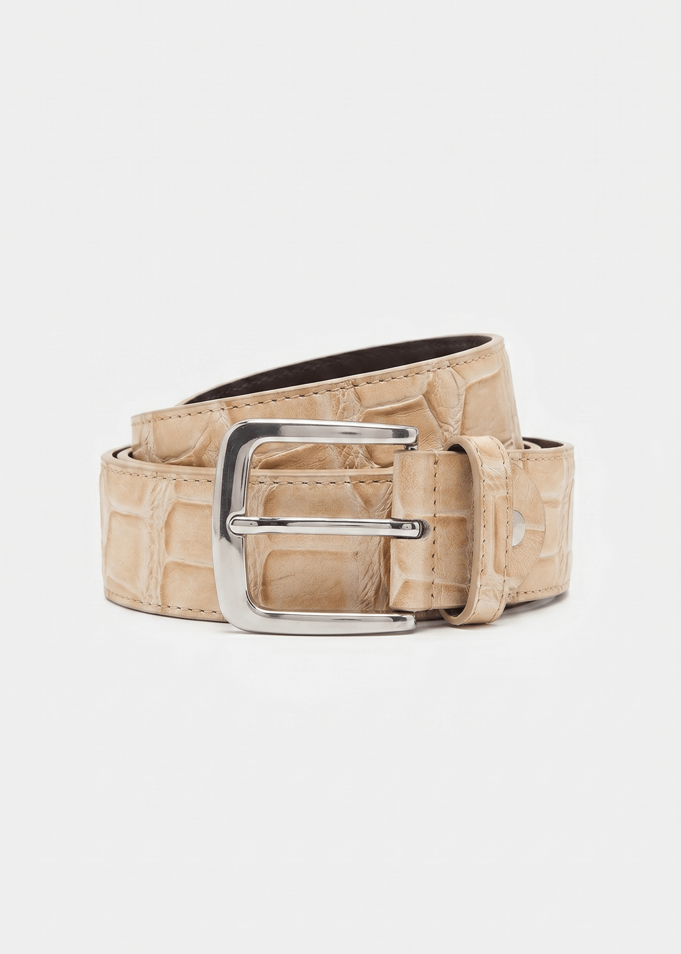 Leather Belt "LAST DELIVERY" Cream Crocodile - BASEDODICI®