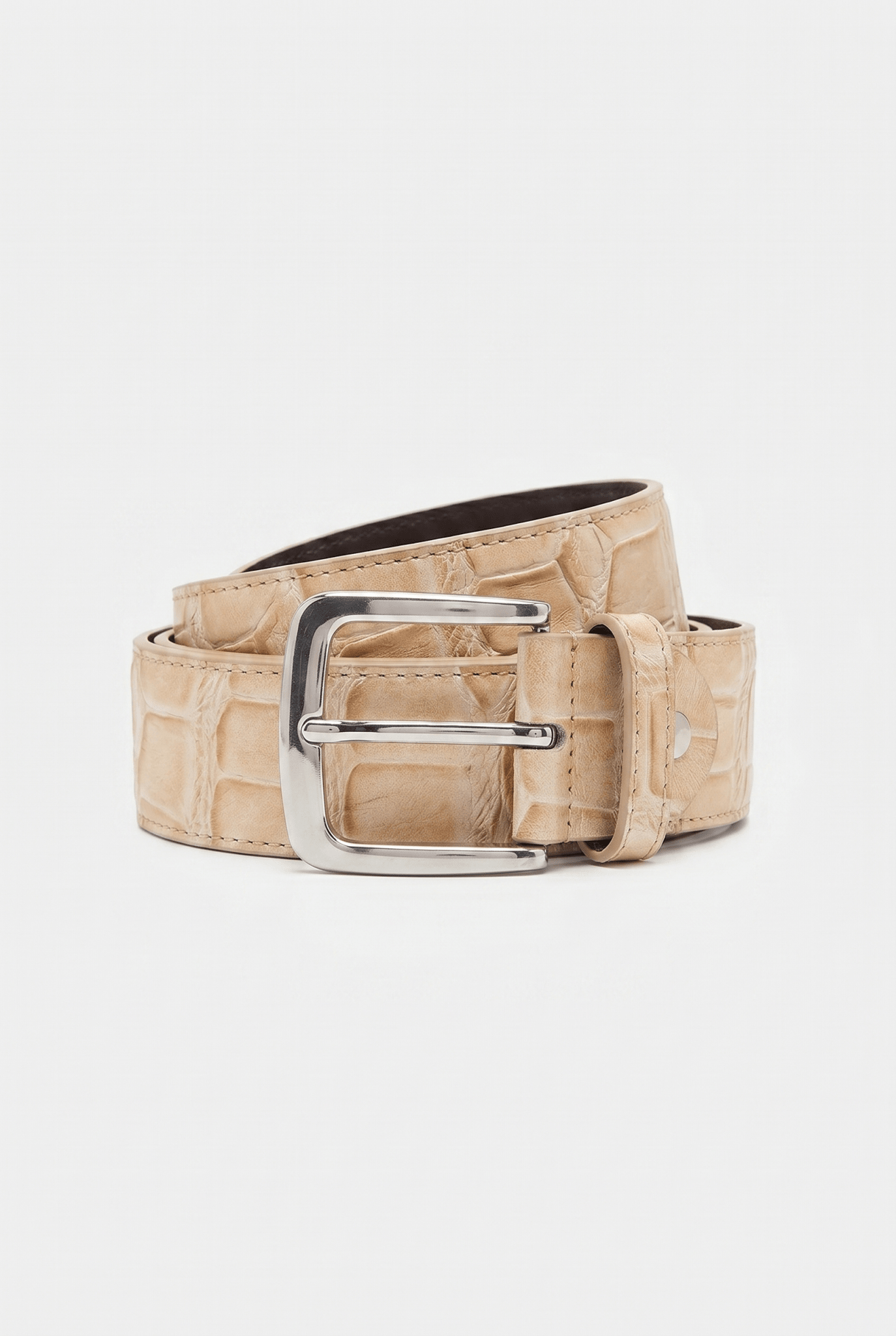 Leather Belt "LAST DELIVERY" Cream Crocodile - BASEDODICI®