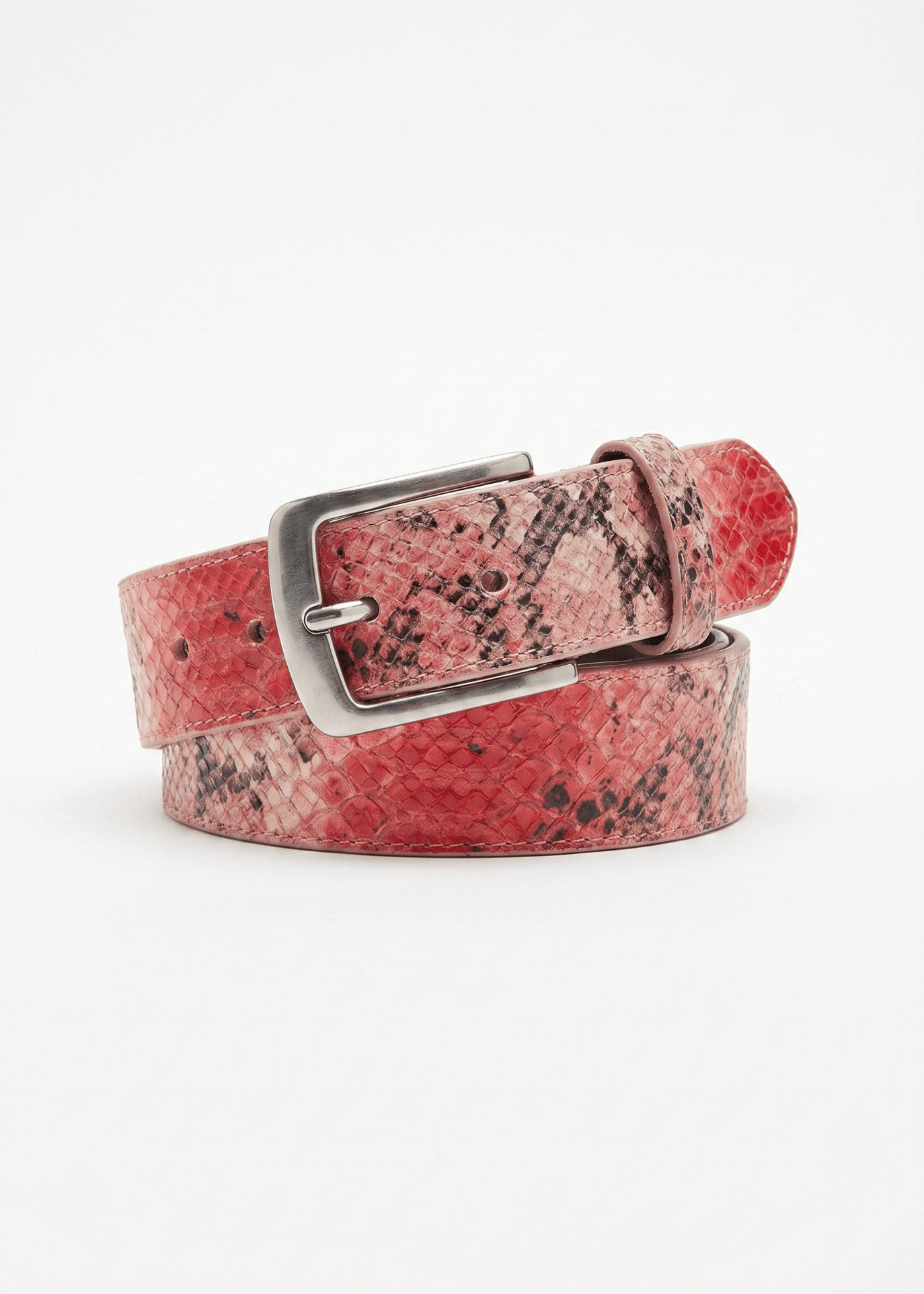 Leather Belt "LAST DELIVERY" Red Snake - BASEDODICI®