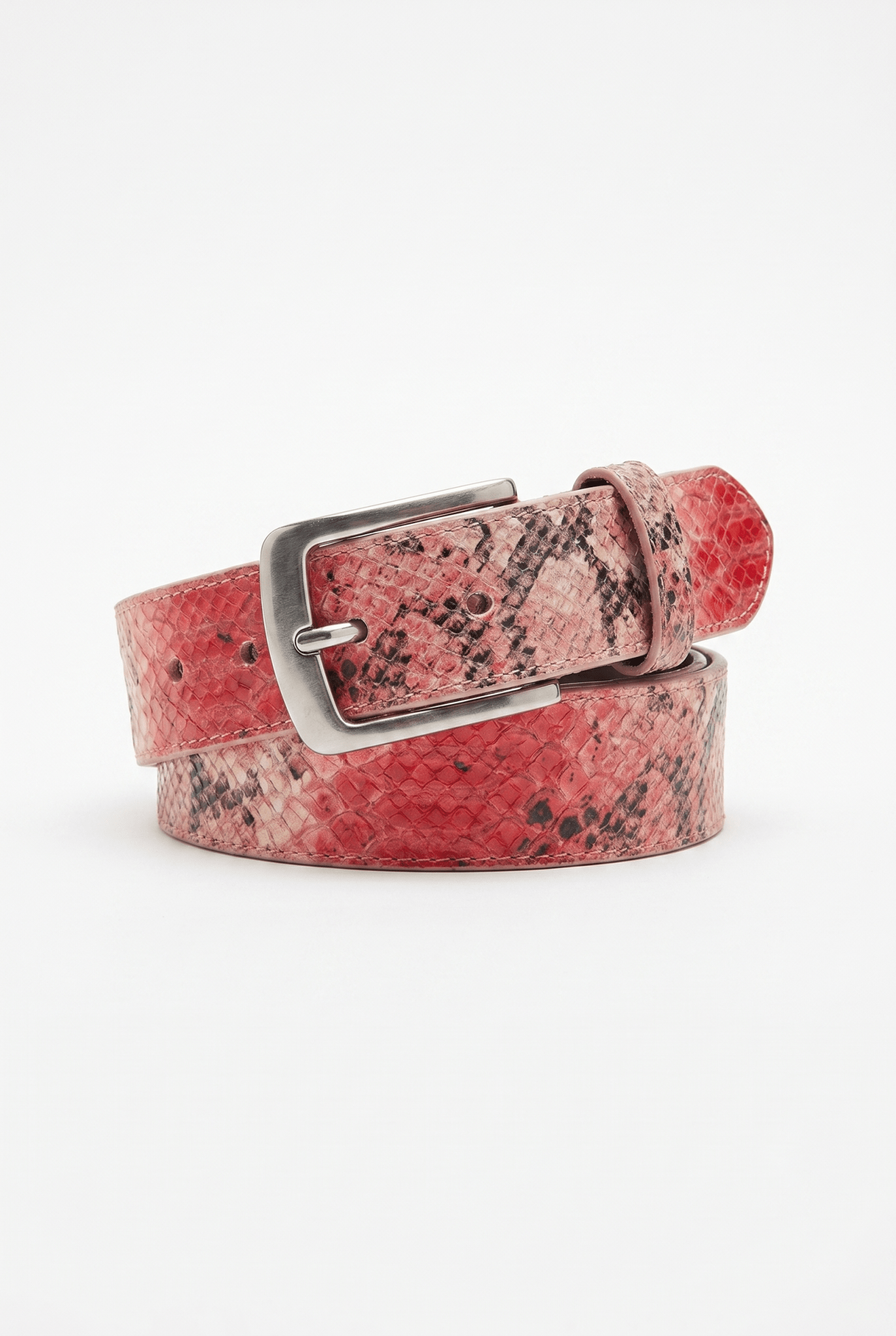 Leather Belt "LAST DELIVERY" Red Snake - BASEDODICI®