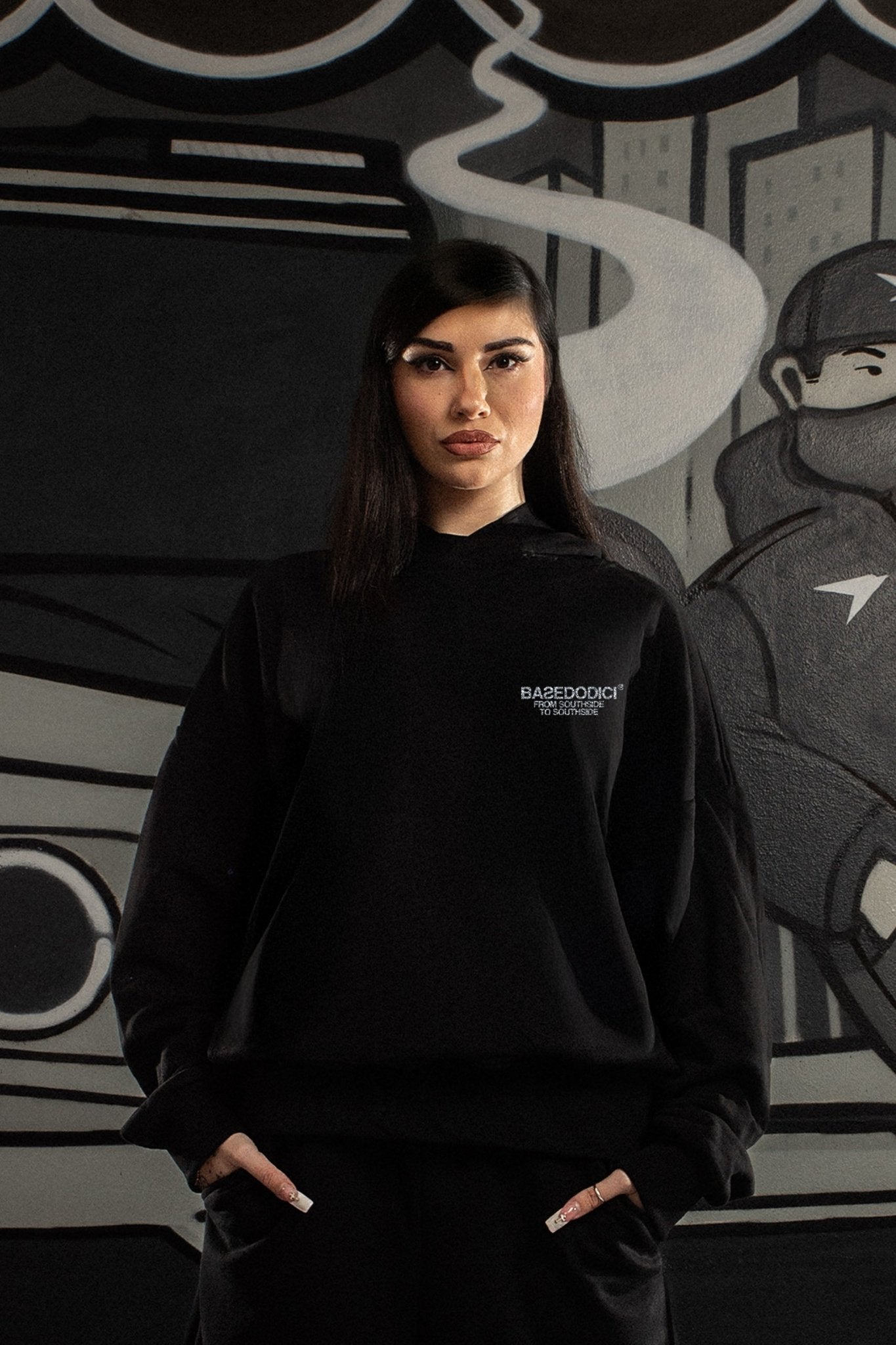 LIMITED EDITION - Hoodie "AMMO" CHI'T'SAP Black/Strass - BASEDODICI®