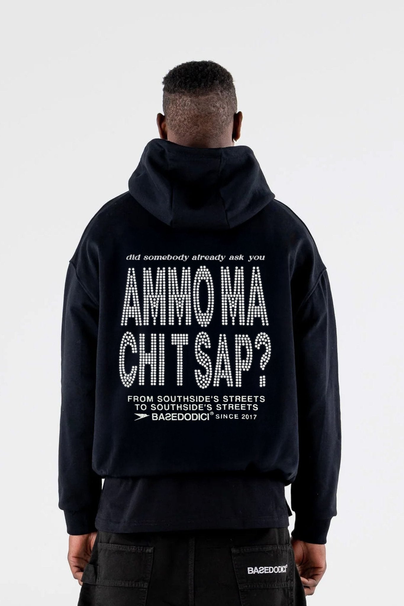 LIMITED EDITION - Hoodie "AMMO" CHI'T'SAP Black/Strass - BASEDODICI®