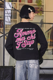 Longsleeve "AMMO" CHI'T'SAP Black/GlitterPinkItalic - BASEDODICI®