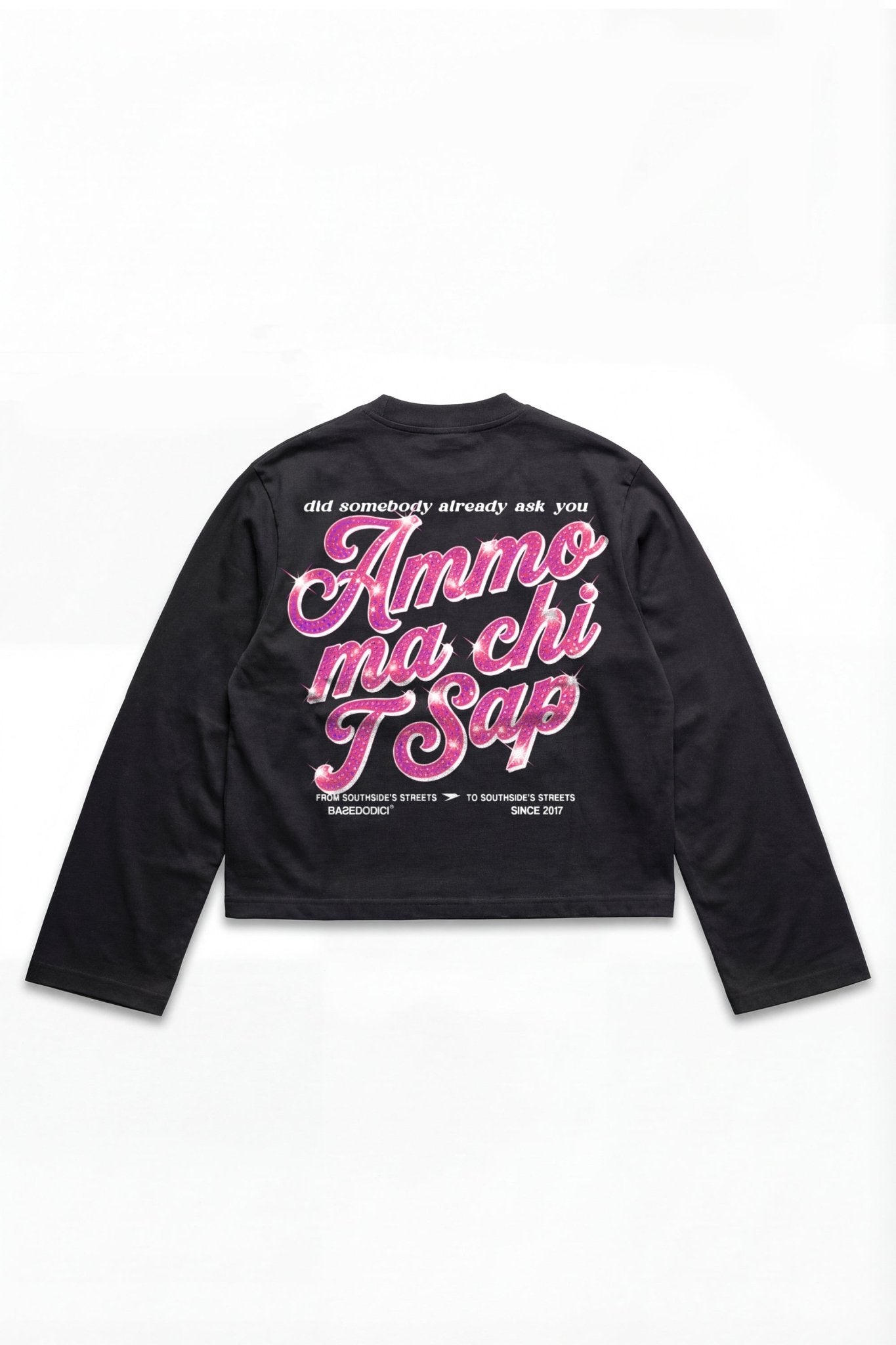 Longsleeve "AMMO" CHI'T'SAP Black/GlitterPinkItalic - BASEDODICI®