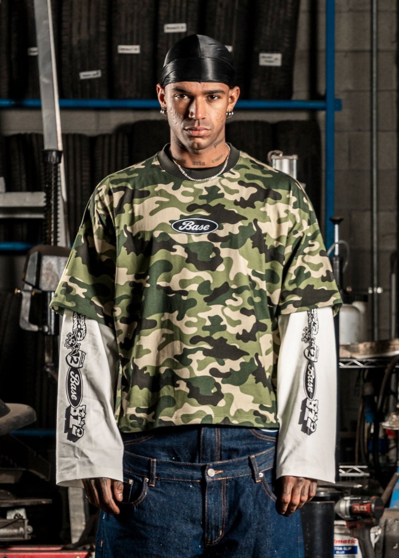 Longsleeve "DETROIT" Camo Green - BASEDODICI®