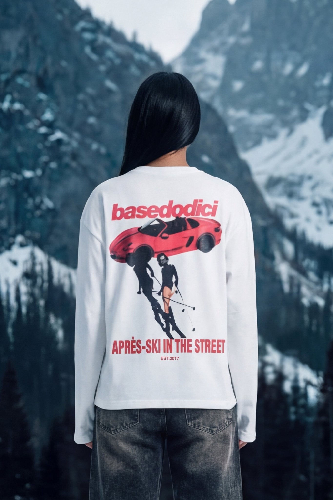 Longsleeve "DIRTY XMAS" Apres - Ski in the Street White - BASEDODICI®