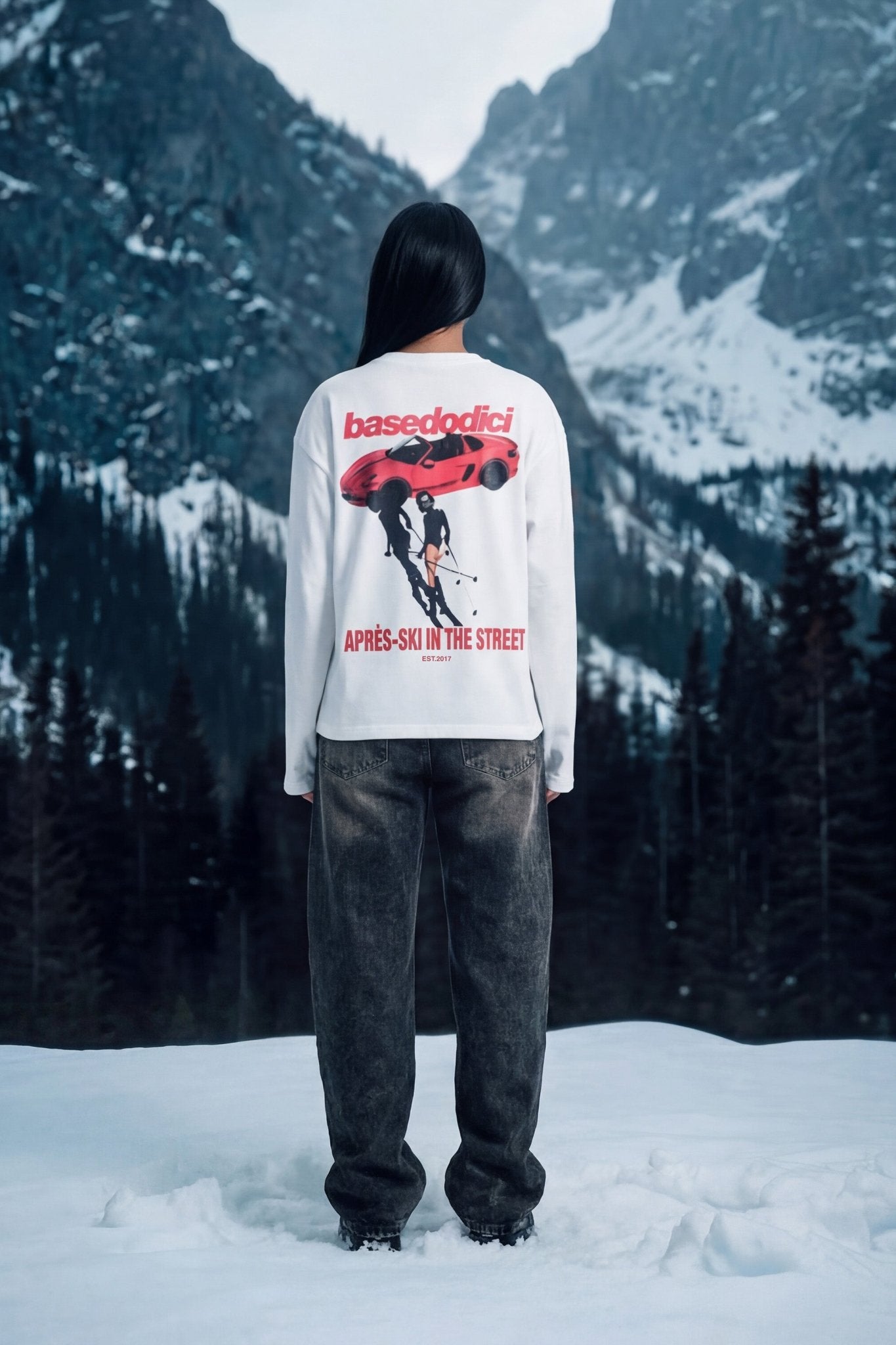 Longsleeve "DIRTY XMAS" Apres - Ski in the Street White - BASEDODICI®