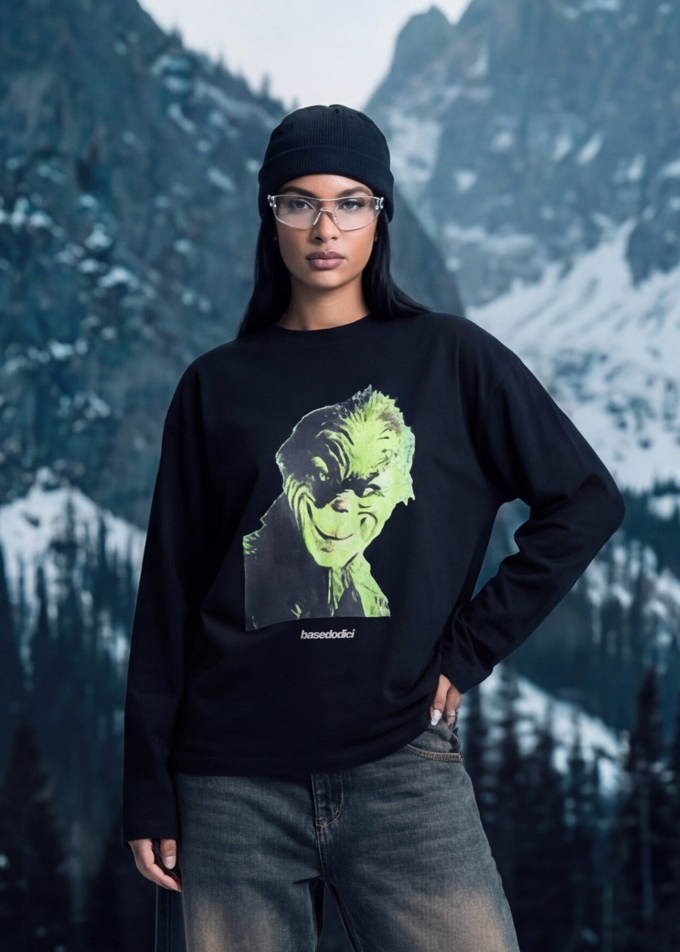 Longsleeve "DIRTY XMAS" Gr*nch Black - BASEDODICI®