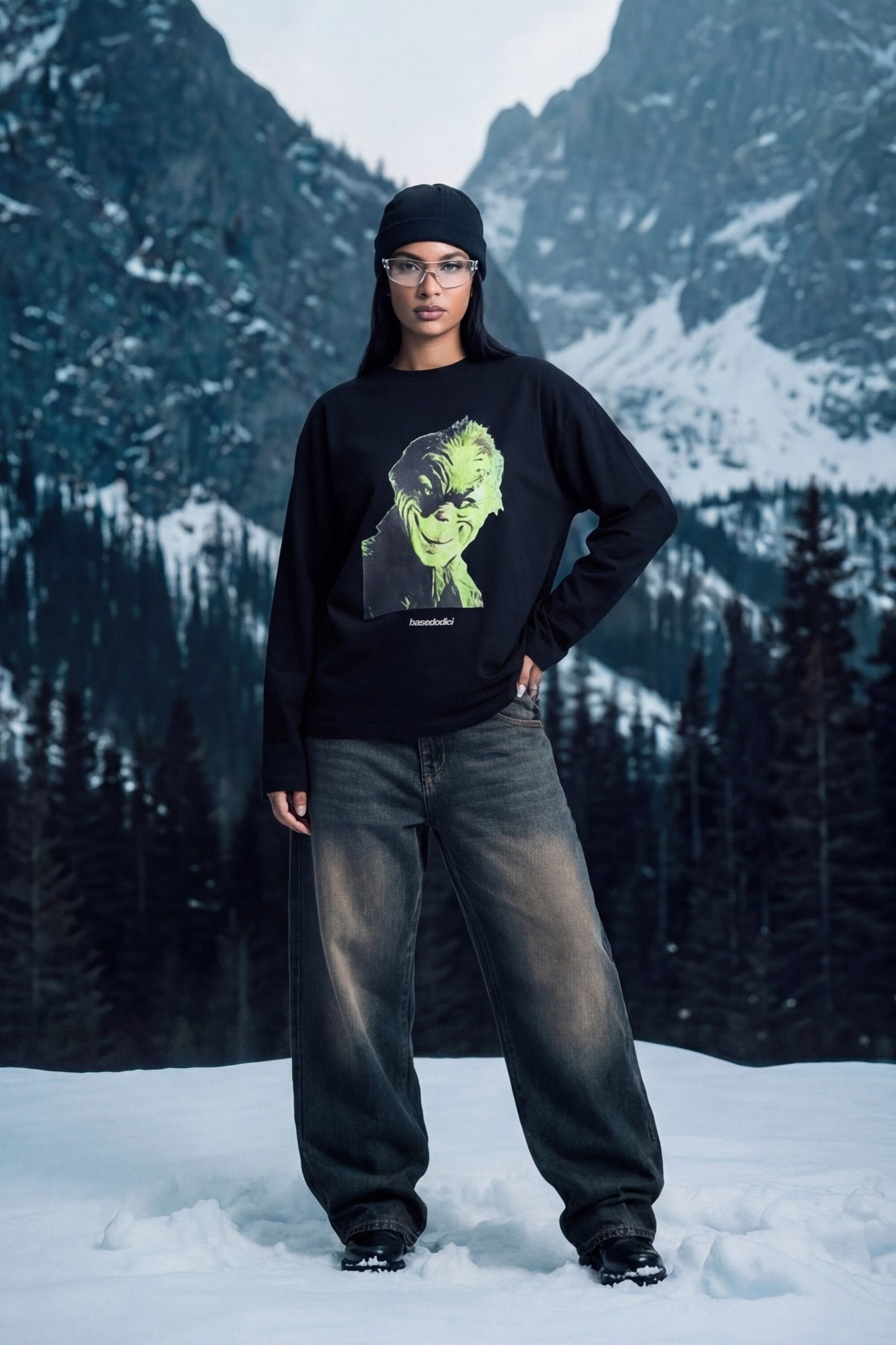 Longsleeve "DIRTY XMAS" Gr*nch Black - BASEDODICI®