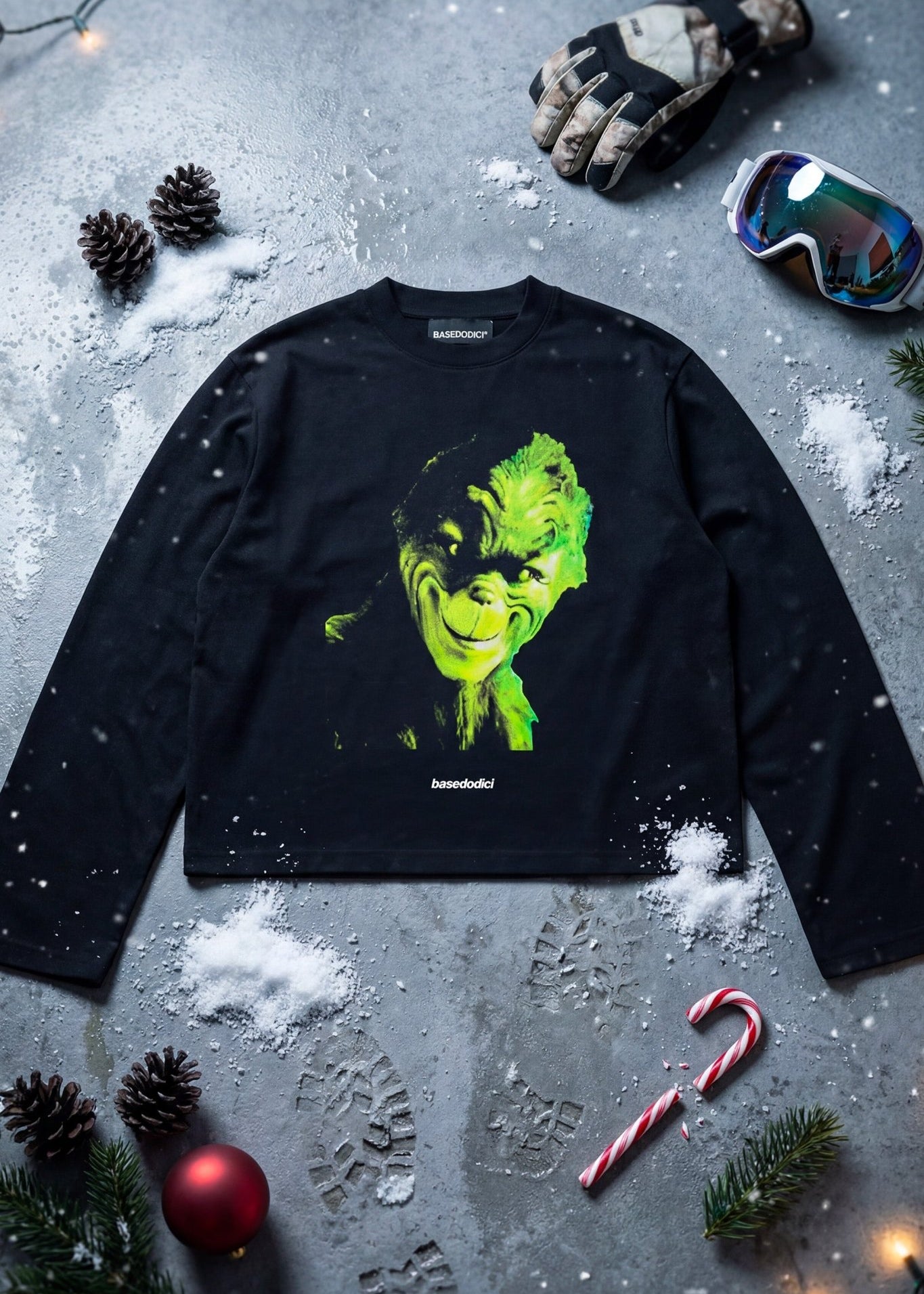 Longsleeve "DIRTY XMAS" Gr*nch Black - BASEDODICI®