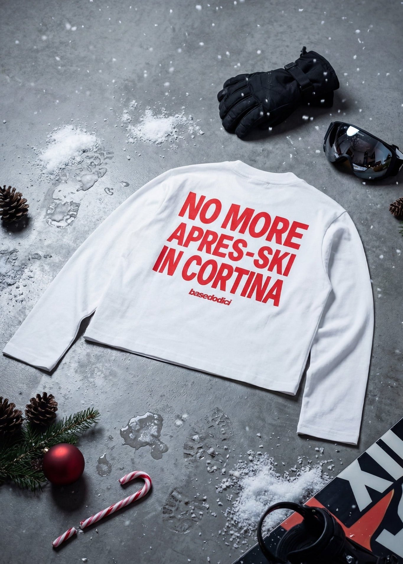 Longsleeve "DIRTY XMAS" No More Apres - Ski White - BASEDODICI®