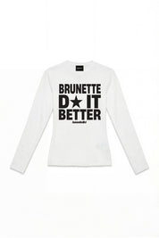 Longsleeve "DIVA" Brunette White - BASEDODICI®