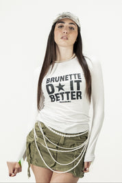 Longsleeve "DIVA" Brunette White - BASEDODICI®