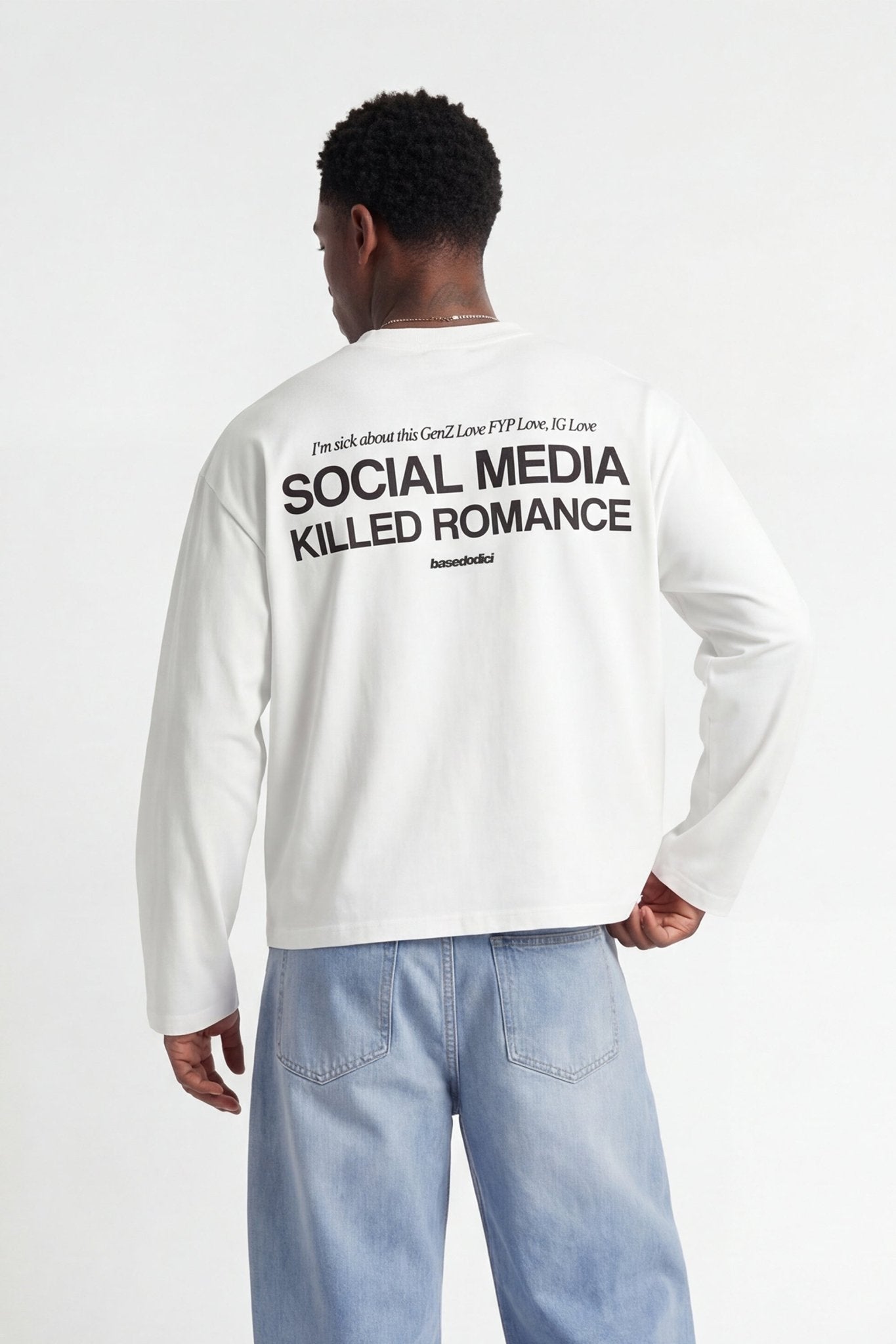 Longsleeve "KILLED ROMANCE" White/Black - BASEDODICI®