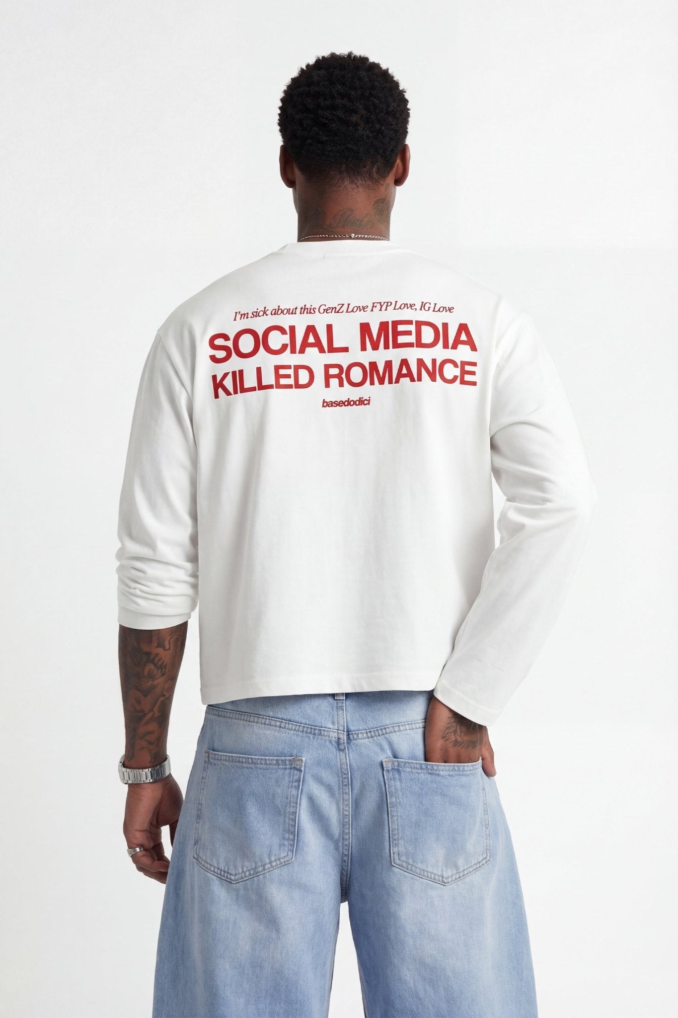 Longsleeve "KILLED ROMANCE" White/Red - BASEDODICI®