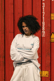 Longsleeve "LAST DELIVERY" BackLogos White - BASEDODICI®