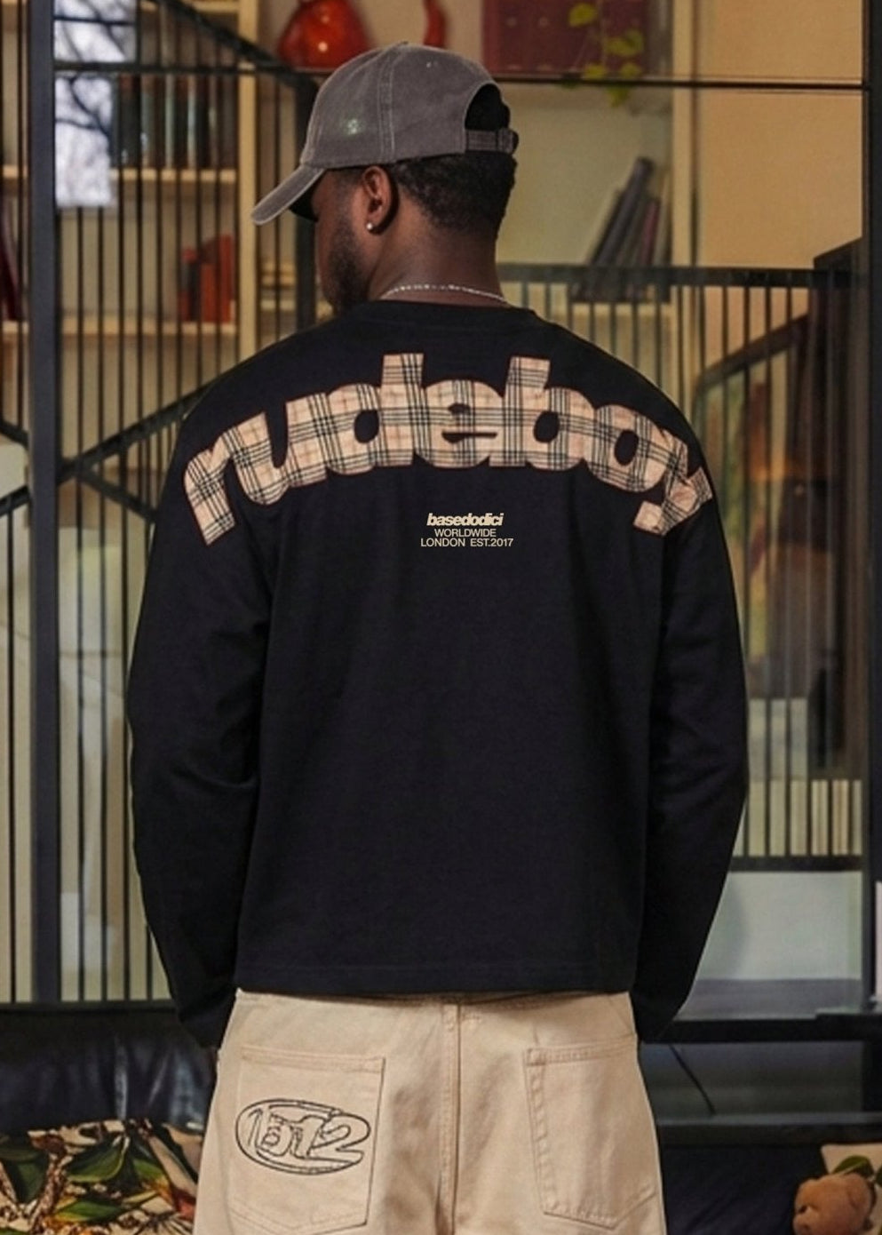 Longsleeve "RUDEBOY LDN" BURBY Black - BASEDODICI®