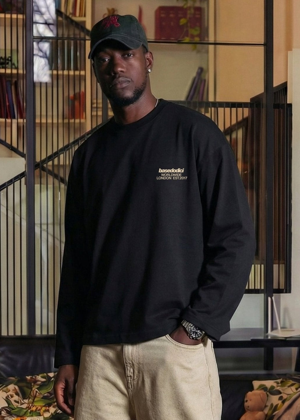 Longsleeve "RUDEBOY LDN" BURBY Black - BASEDODICI®