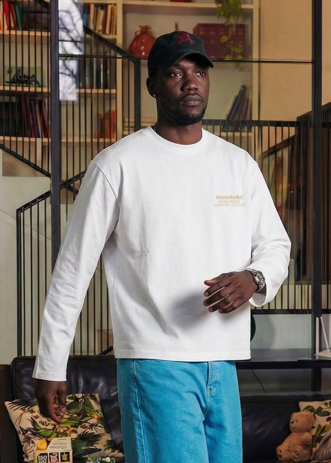 Longsleeve "RUDEBOY LDN" BURBY White - BASEDODICI®